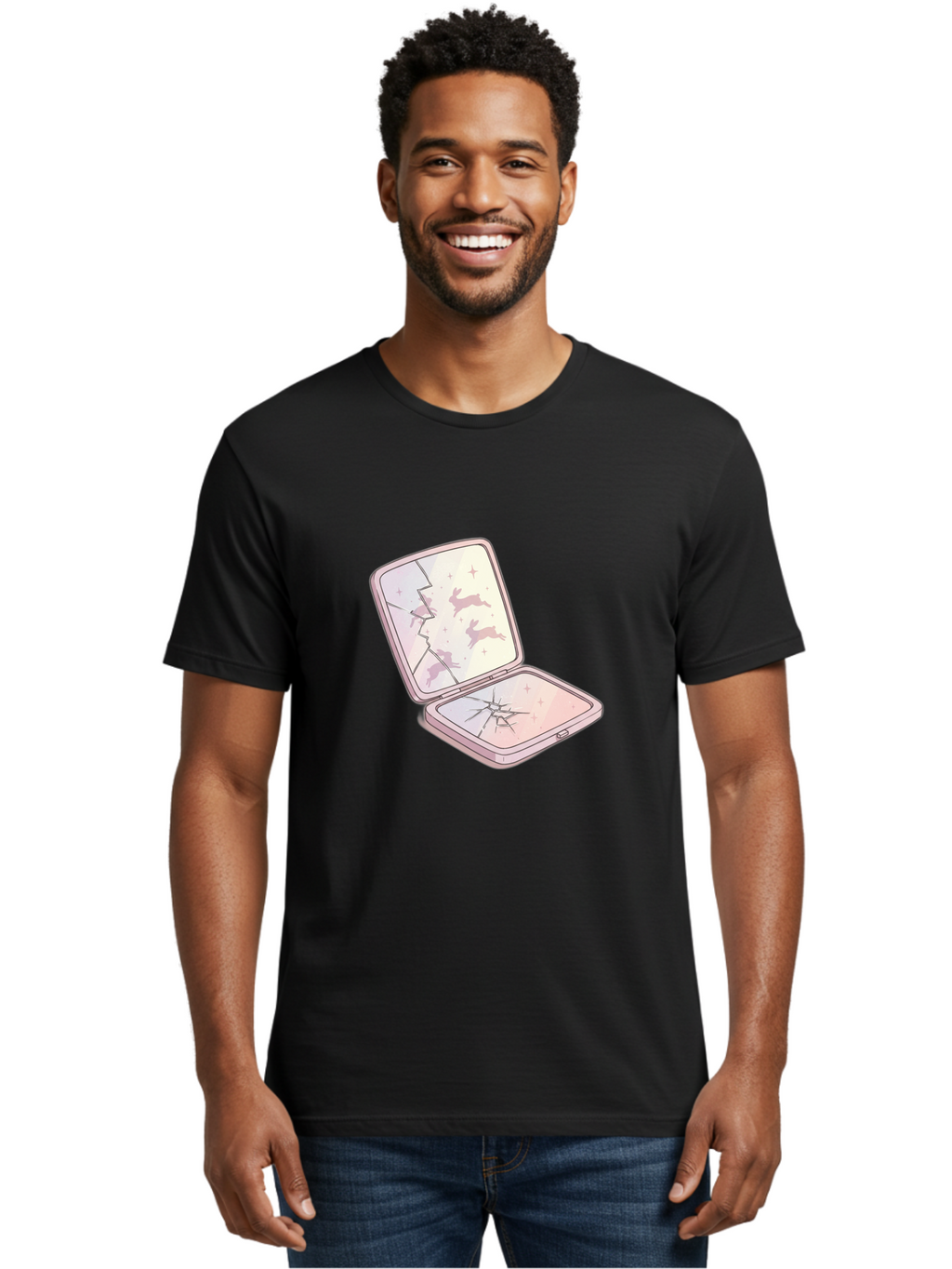 Compact-Mirror Men'S Graphic Tee, 100% Cotton, Comfortable Casual Summer Wear, Machine Washable, Vintage Camera, Old Camera, Antique Camera, Black Camera, Classic Photography, Photography Equipment, Nostalgic Device, Film Camera, Camera Art Bak290