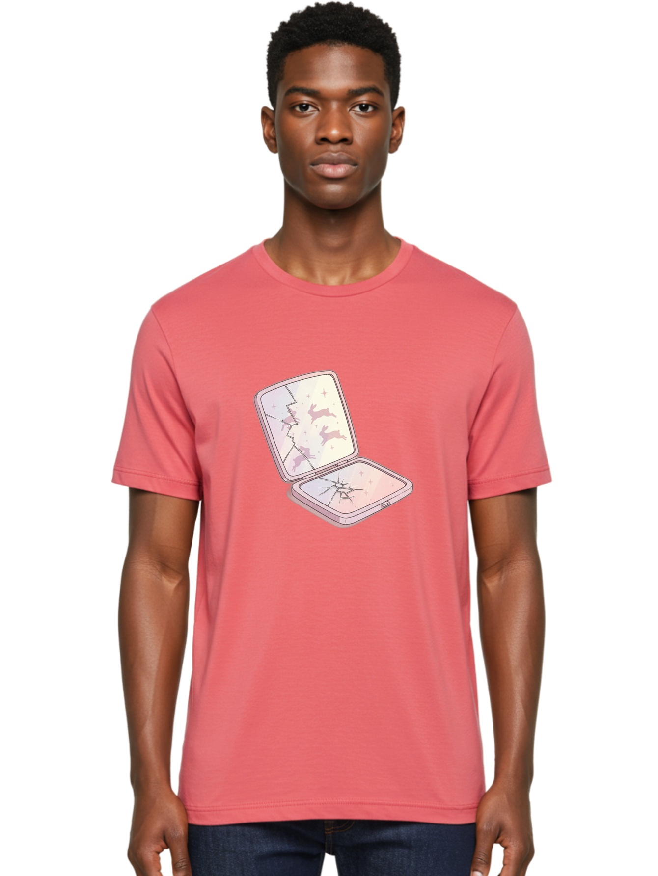 Compact-Mirror Men'S Graphic Tee, 100% Cotton, Comfortable Casual Summer Wear, Machine Washable, Vintage Camera, Old Camera, Antique Camera, Black Camera, Classic Photography, Photography Equipment, Nostalgic Device, Film Camera, Camera Art Bak290