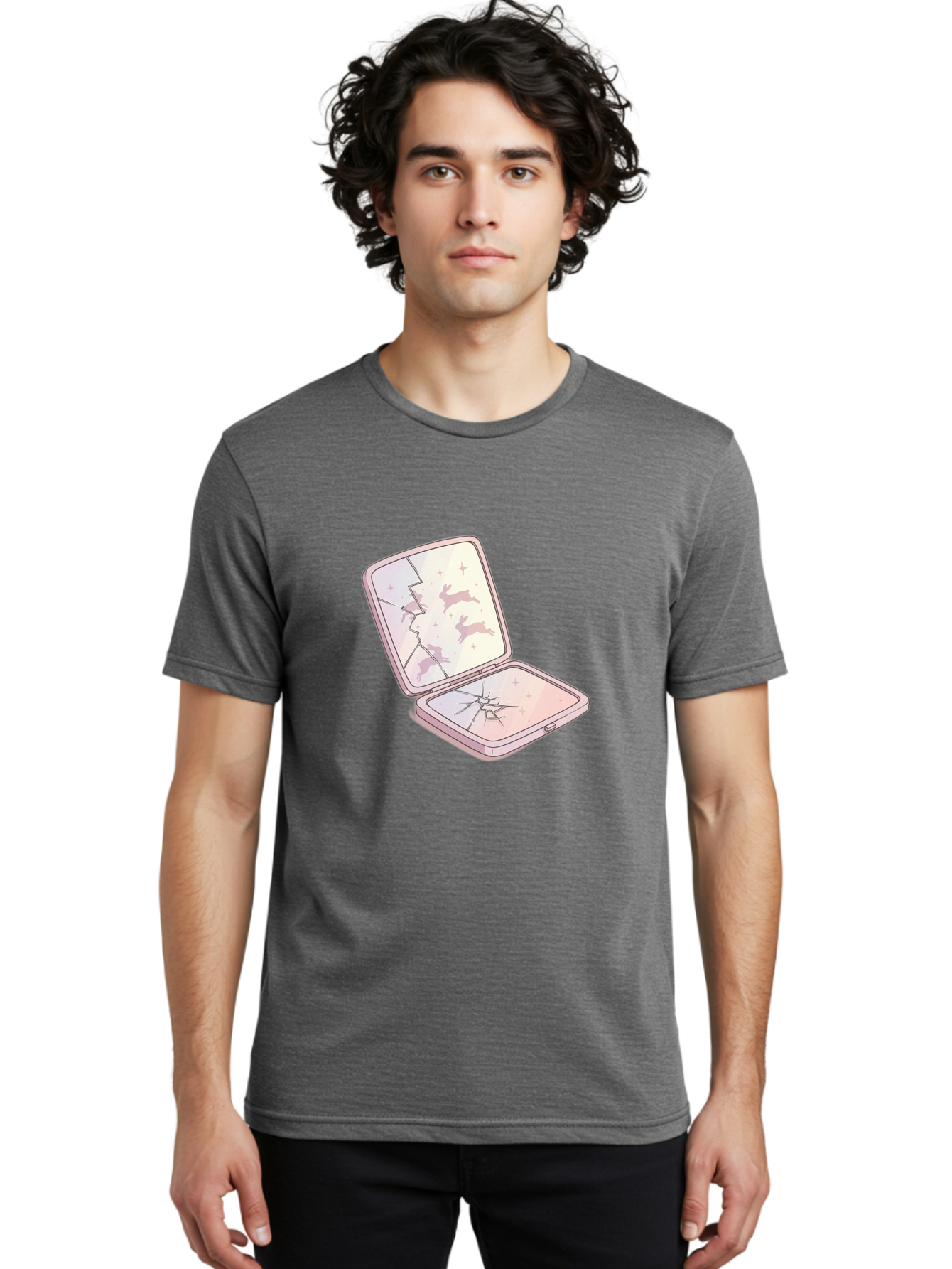 Compact-Mirror Men'S Graphic Tee, 100% Cotton, Comfortable Casual Summer Wear, Machine Washable, Vintage Camera, Old Camera, Antique Camera, Black Camera, Classic Photography, Photography Equipment, Nostalgic Device, Film Camera, Camera Art Bak290