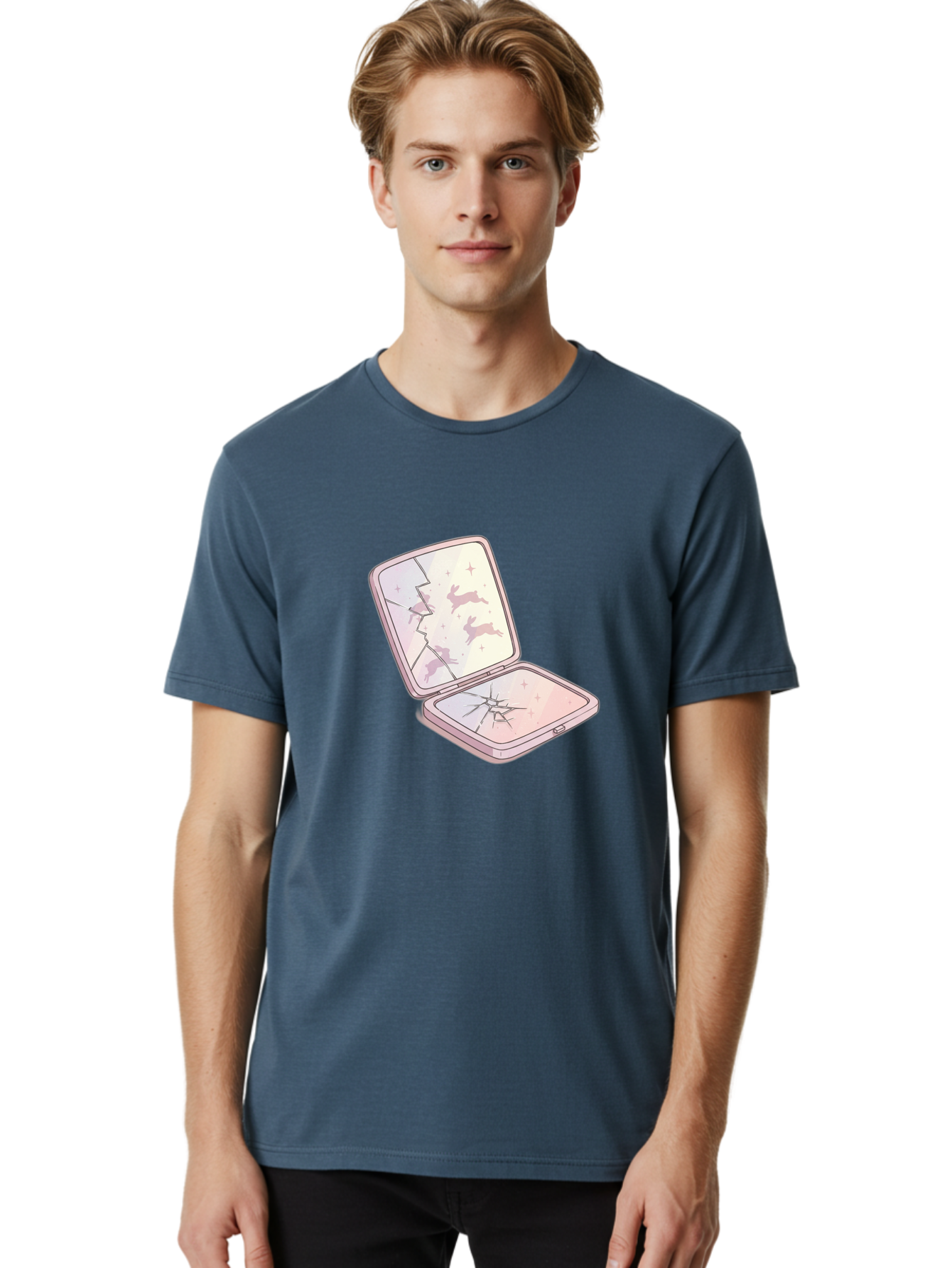 Compact-Mirror Men'S Graphic Tee, 100% Cotton, Comfortable Casual Summer Wear, Machine Washable, Vintage Camera, Old Camera, Antique Camera, Black Camera, Classic Photography, Photography Equipment, Nostalgic Device, Film Camera, Camera Art Bak290