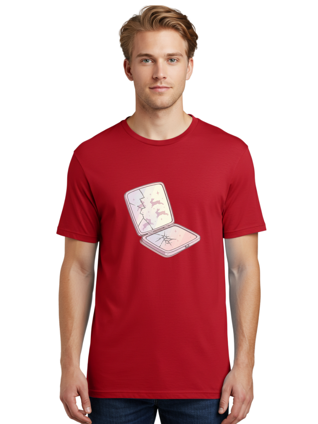 Compact-Mirror Men'S Graphic Tee, 100% Cotton, Comfortable Casual Summer Wear, Machine Washable, Vintage Camera, Old Camera, Antique Camera, Black Camera, Classic Photography, Photography Equipment, Nostalgic Device, Film Camera, Camera Art Bak290