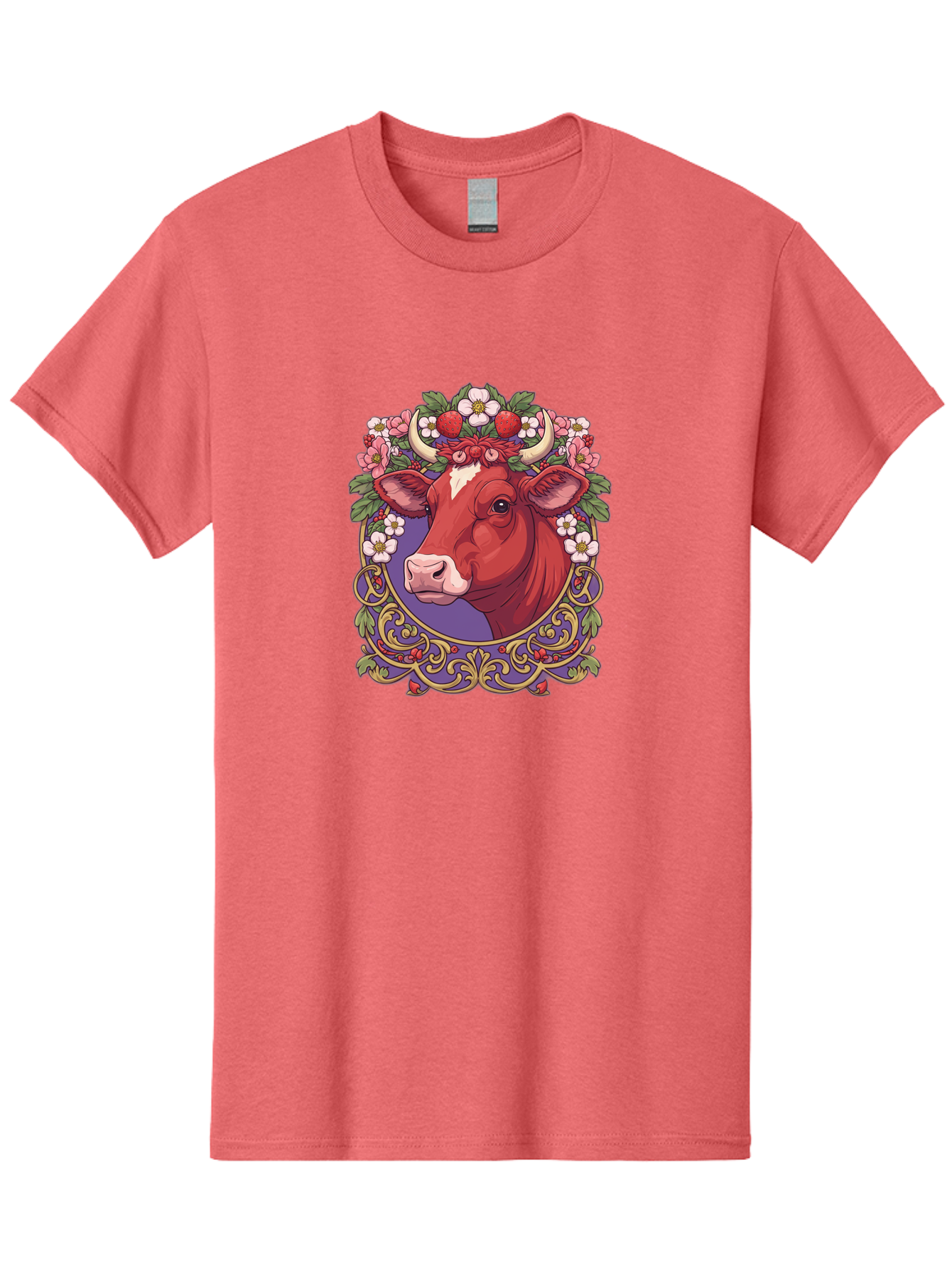 Cow-Floral-Crown Men'S Graphic Tee, 100% Cotton, Comfortable Casual Summer Wear, Machine Washable, Vintage Camera, Old Camera, Antique Camera, Black Camera, Classic Photography, Photography Equipment, Nostalgic Device, Film Camera, Camera Art Bak299