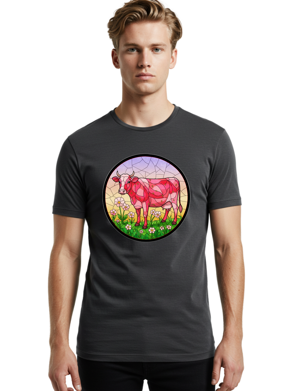 Cow-In-Field Men'S Graphic Tee, 100% Cotton, Comfortable Casual Summer Wear, Machine Washable, Vintage Camera, Old Camera, Antique Camera, Black Camera, Classic Photography, Photography Equipment, Nostalgic Device, Film Camera, Camera Art Bak300