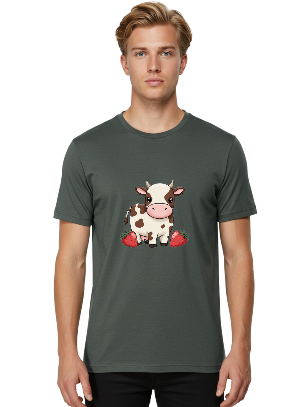 Cow-With-Strawberries Men'S Graphic Tee, 100% Cotton, Comfortable Casual Summer Wear, Machine Washable, Vintage Camera, Old Camera, Antique Camera, Black Camera, Classic Photography, Photography Equipment, Nostalgic Device, Film Camera, Bak302