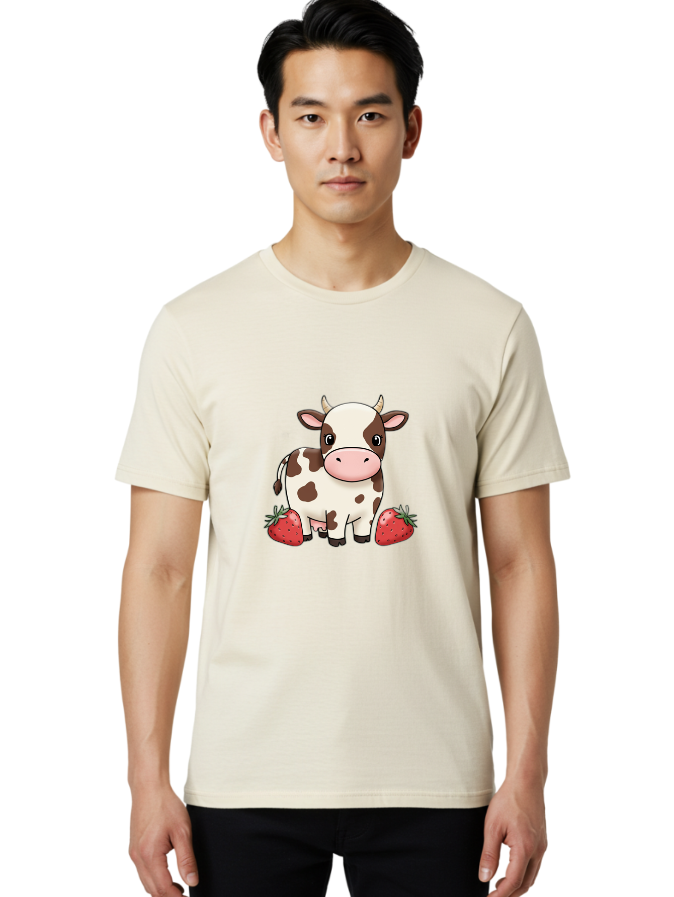 Cow-With-Strawberries Men'S Graphic Tee, 100% Cotton, Comfortable Casual Summer Wear, Machine Washable, Vintage Camera, Old Camera, Antique Camera, Black Camera, Classic Photography, Photography Equipment, Nostalgic Device, Film Camera, Bak302
