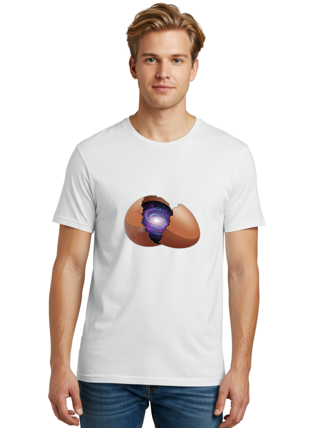 Cracked-Egg-Galaxy-2 Men'S Graphic Tee, 100% Cotton, Comfortable Casual Summer Wear, Machine Washable, Vintage Camera, Old Camera, Antique Camera, Black Camera, Classic Photography, Photography Equipment, Nostalgic Device, Film Camera, Bak304