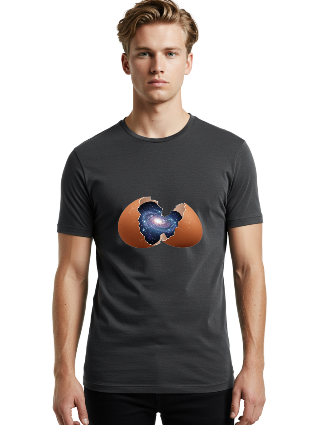 Cracked-Egg-Galaxy-4 Men'S Graphic Tee, 100% Cotton, Comfortable Casual Summer Wear, Machine Washable, Vintage Camera, Old Camera, Antique Camera, Black Camera, Classic Photography, Photography Equipment, Nostalgic Device, Film Camera, Bak306