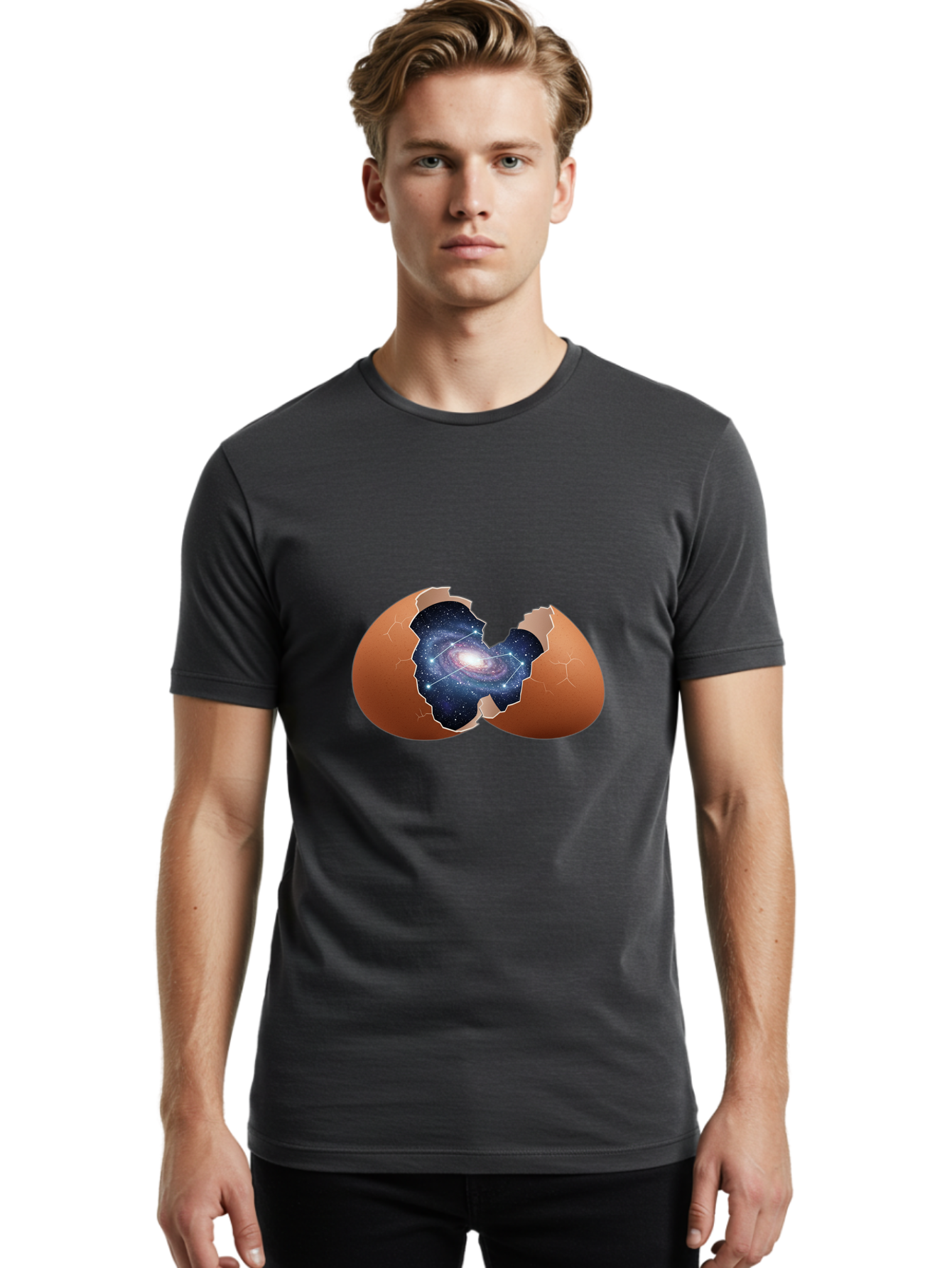 Cracked-Egg-Galaxy-4 Men'S Graphic Tee, 100% Cotton, Comfortable Casual Summer Wear, Machine Washable, Vintage Camera, Old Camera, Antique Camera, Black Camera, Classic Photography, Photography Equipment, Nostalgic Device, Film Camera, Bak306