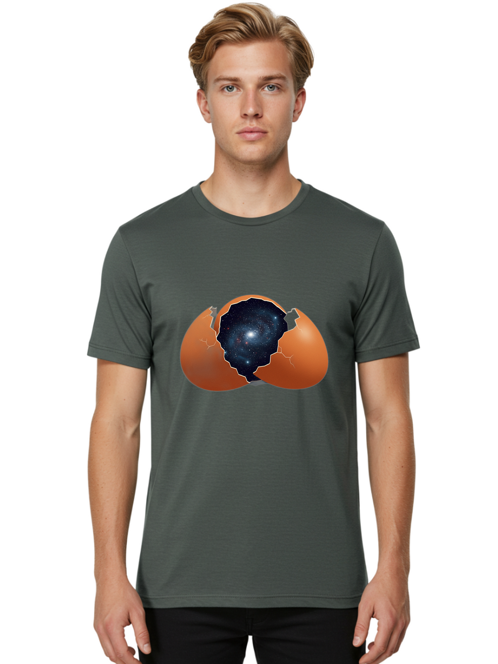 Cracked-Egg-Galaxy Men'S Graphic Tee, 100% Cotton, Comfortable Casual Summer Wear, Machine Washable, Vintage Camera, Old Camera, Antique Camera, Black Camera, Classic Photography, Photography Equipment, Nostalgic Device, Film Camera, Bak309