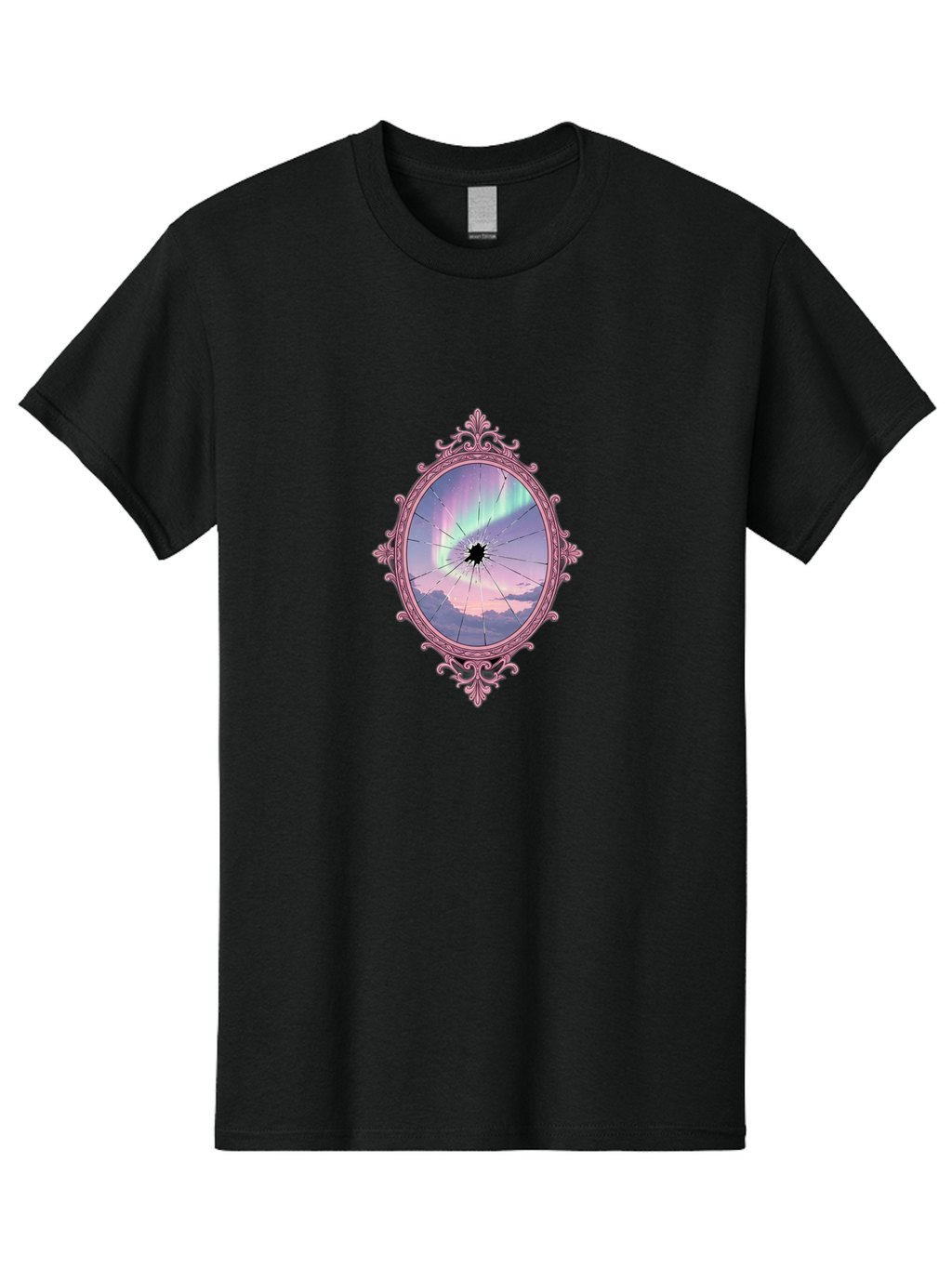 Cracked-Mirror Men'S Graphic Tee, 100% Cotton, Comfortable Casual Summer Wear, Machine Washable, Vintage Camera, Old Camera, Antique Camera, Black Camera, Classic Photography, Photography Equipment, Nostalgic Device, Film Camera, Camera Art Bak310