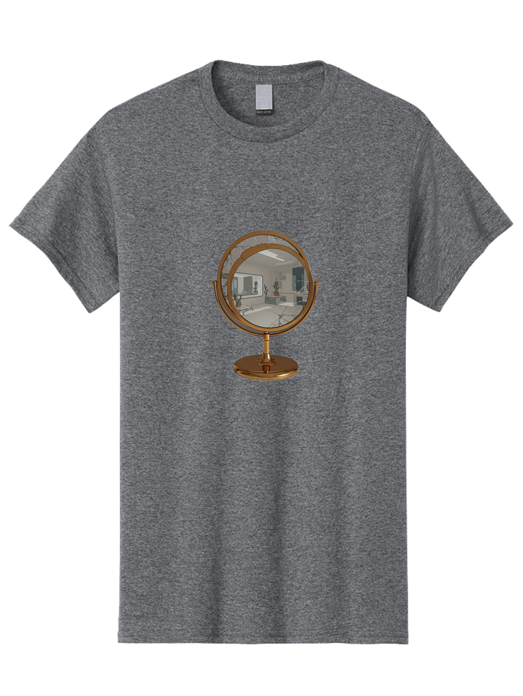 Cracked-Round-Mirror Men'S Graphic Tee, 100% Cotton, Comfortable Casual Summer Wear, Machine Washable, Vintage Camera, Old Camera, Antique Camera, Black Camera, Classic Photography, Photography Equipment, Nostalgic Device, Film Camera, Bak311
