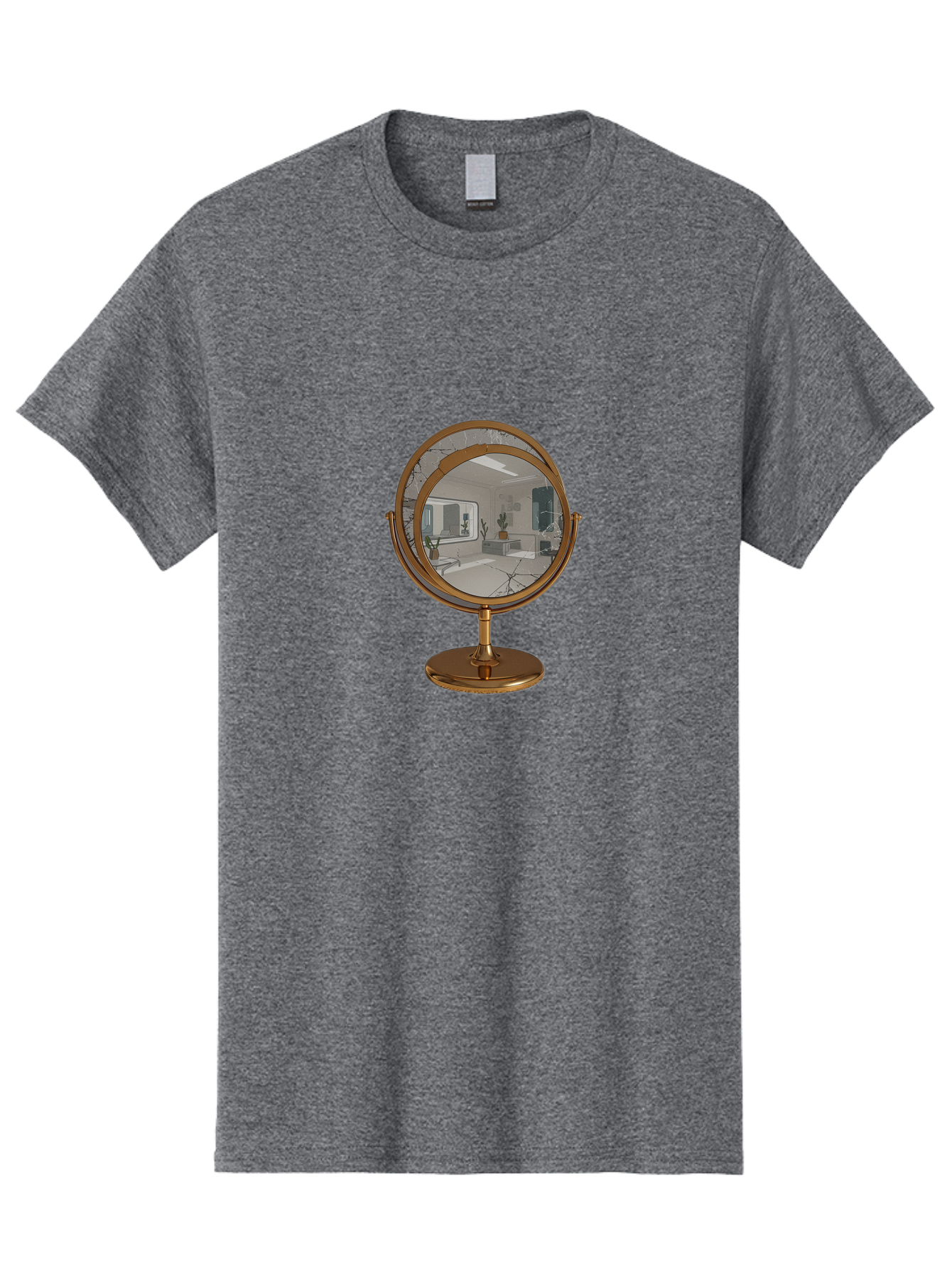 Cracked-Round-Mirror Men'S Graphic Tee, 100% Cotton, Comfortable Casual Summer Wear, Machine Washable, Vintage Camera, Old Camera, Antique Camera, Black Camera, Classic Photography, Photography Equipment, Nostalgic Device, Film Camera, Bak311