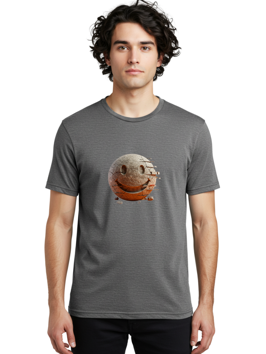 Cracked-Smiley Men'S Graphic Tee, 100% Cotton, Comfortable Casual Summer Wear, Machine Washable, Vintage Camera, Old Camera, Antique Camera, Black Camera, Classic Photography, Photography Equipment, Nostalgic Device, Film Camera, Camera Art Bak312