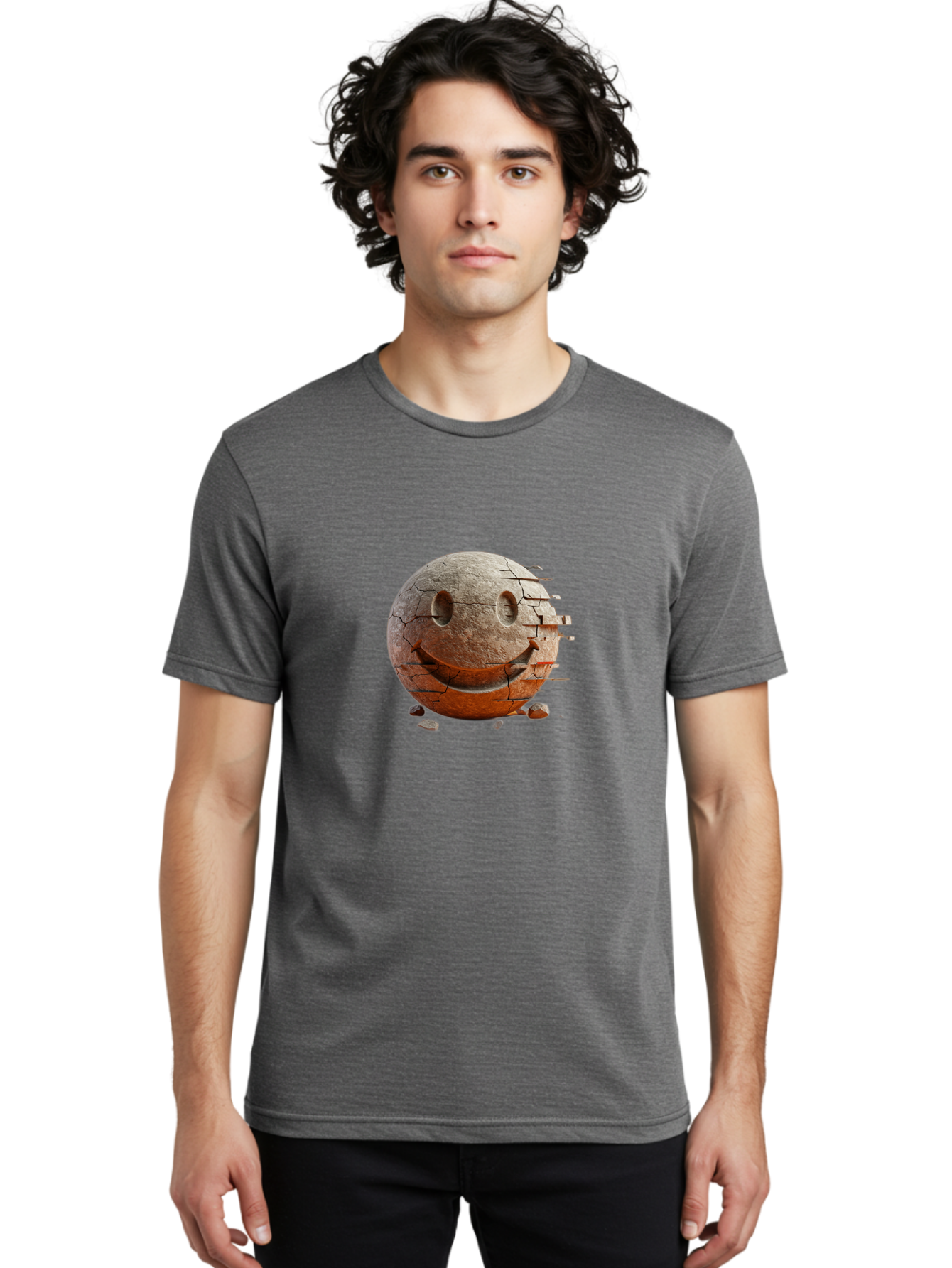 Cracked-Smiley Men'S Graphic Tee, 100% Cotton, Comfortable Casual Summer Wear, Machine Washable, Vintage Camera, Old Camera, Antique Camera, Black Camera, Classic Photography, Photography Equipment, Nostalgic Device, Film Camera, Camera Art Bak312