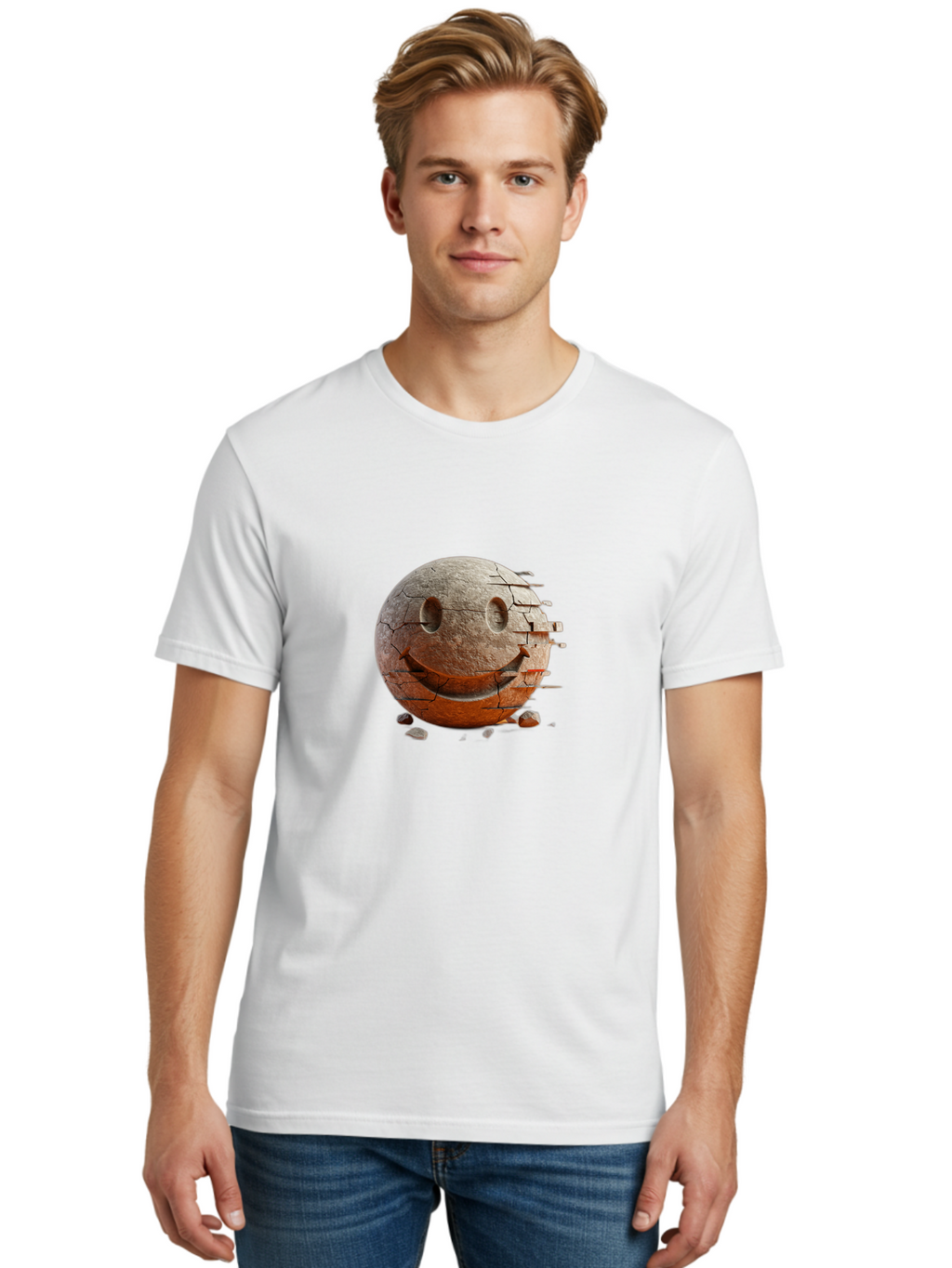 Cracked-Smiley Men'S Graphic Tee, 100% Cotton, Comfortable Casual Summer Wear, Machine Washable, Vintage Camera, Old Camera, Antique Camera, Black Camera, Classic Photography, Photography Equipment, Nostalgic Device, Film Camera, Camera Art Bak312