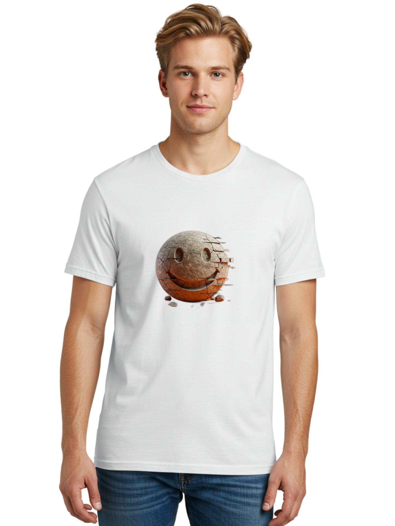 Cracked-Smiley Men'S Graphic Tee, 100% Cotton, Comfortable Casual Summer Wear, Machine Washable, Vintage Camera, Old Camera, Antique Camera, Black Camera, Classic Photography, Photography Equipment, Nostalgic Device, Film Camera, Camera Art Bak312