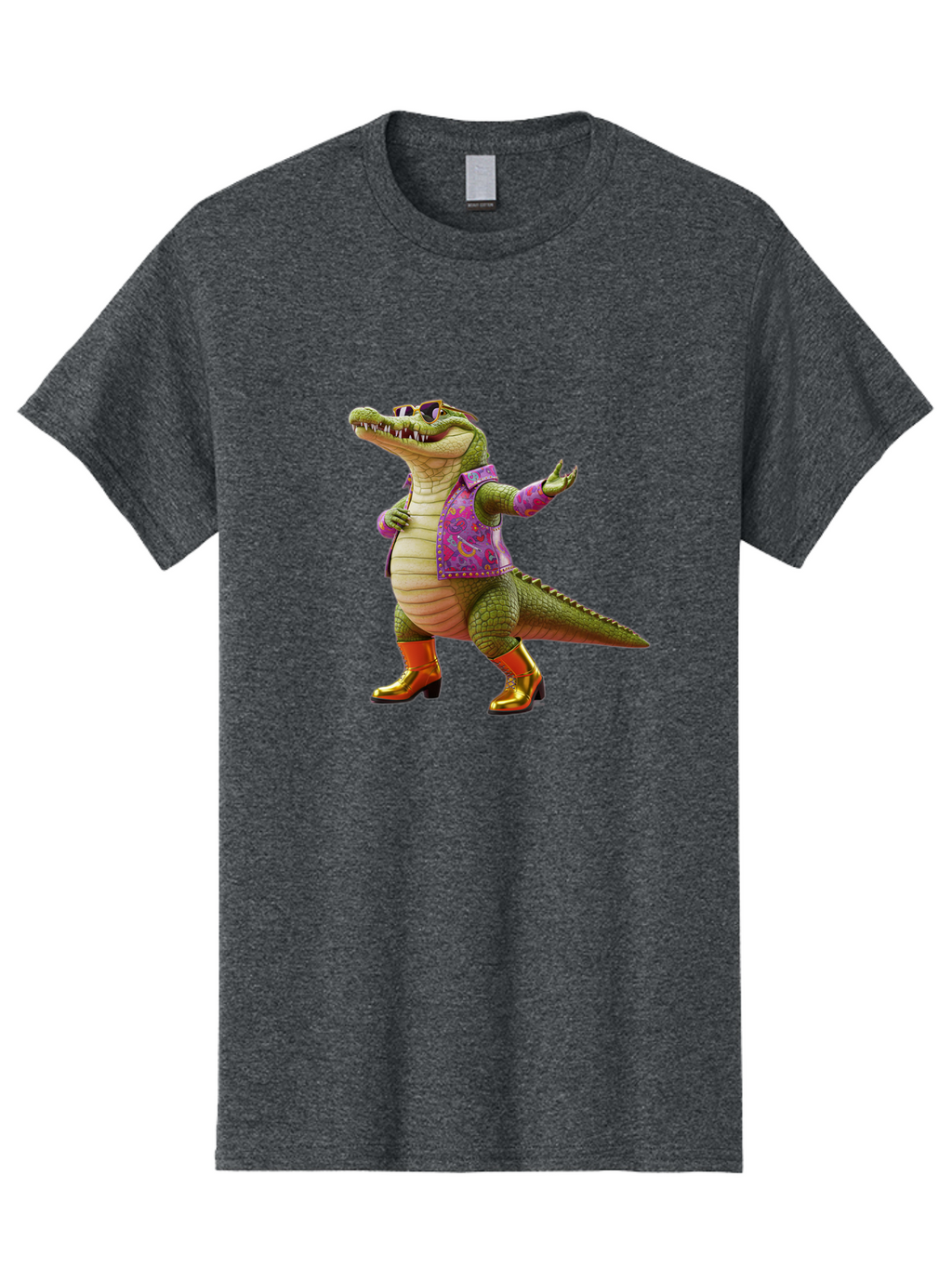 Crocodile-In-Purple-Jacket Men'S Graphic Tee, 100% Cotton, Comfortable Casual Summer Wear, Machine Washable, Vintage Camera, Old Camera, Antique Camera, Black Camera, Classic Photography, Photography Equipment, Nostalgic Device, Film Camera, Bak323