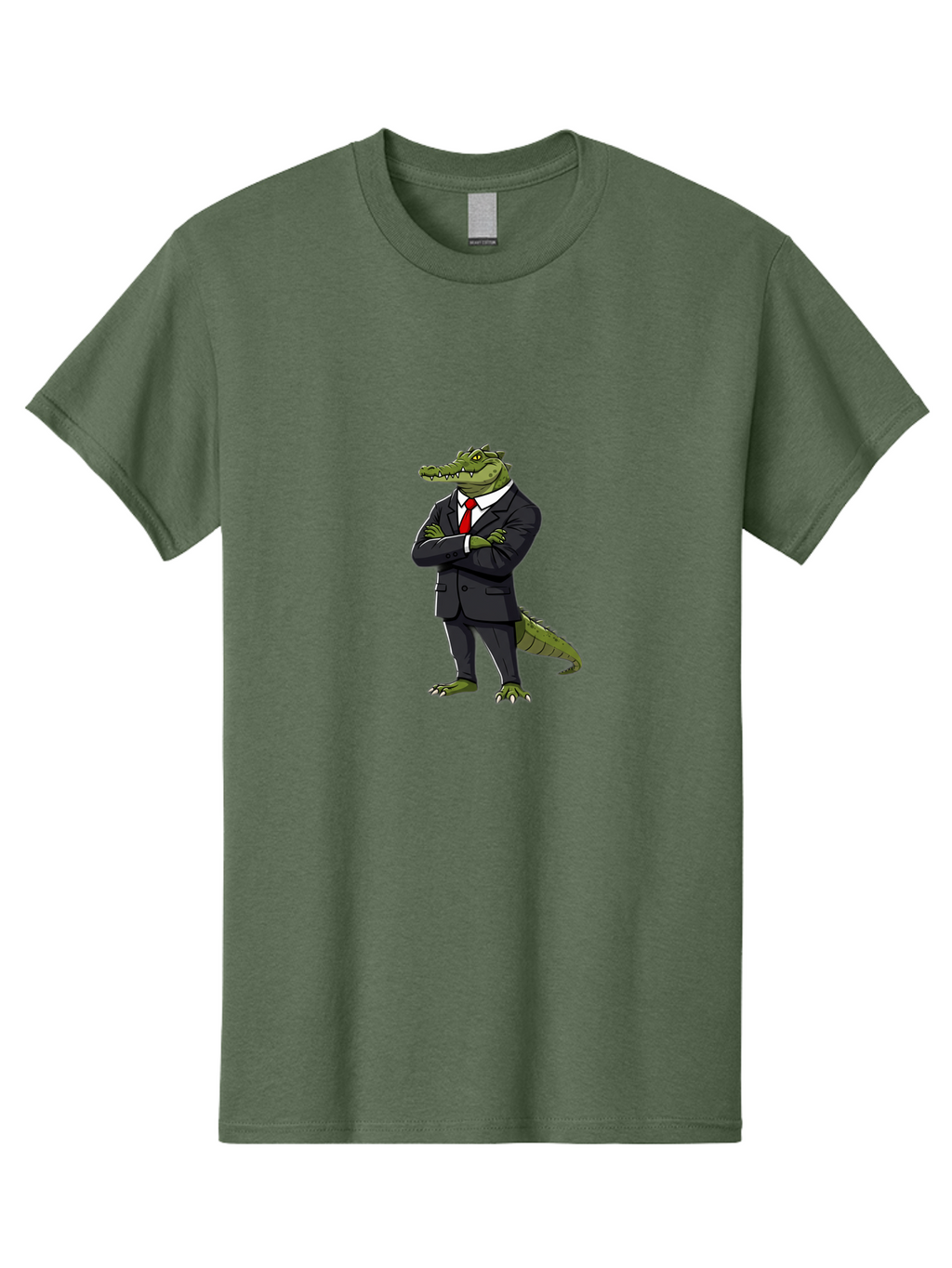 Crocodile-In-Suit-1 Men'S Graphic Tee, 100% Cotton, Comfortable Casual Summer Wear, Machine Washable, Vintage Camera, Old Camera, Antique Camera, Black Camera, Classic Photography, Photography Equipment, Nostalgic Device, Film Camera, Bak325