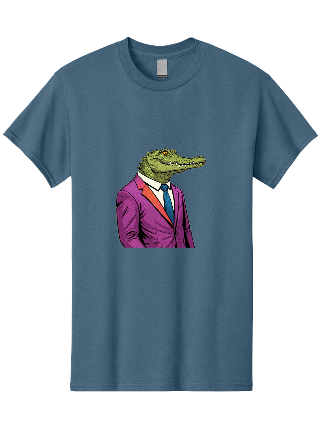 Crocodile-In-Suit-2 Men'S Graphic Tee, 100% Cotton, Comfortable Casual Summer Wear, Machine Washable, Vintage Camera, Old Camera, Antique Camera, Black Camera, Classic Photography, Photography Equipment, Nostalgic Device, Film Camera, Bak326