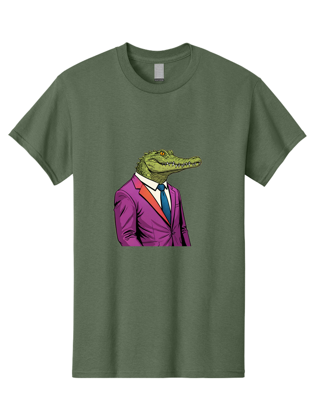 Crocodile-In-Suit-2 Men'S Graphic Tee, 100% Cotton, Comfortable Casual Summer Wear, Machine Washable, Vintage Camera, Old Camera, Antique Camera, Black Camera, Classic Photography, Photography Equipment, Nostalgic Device, Film Camera, Bak326