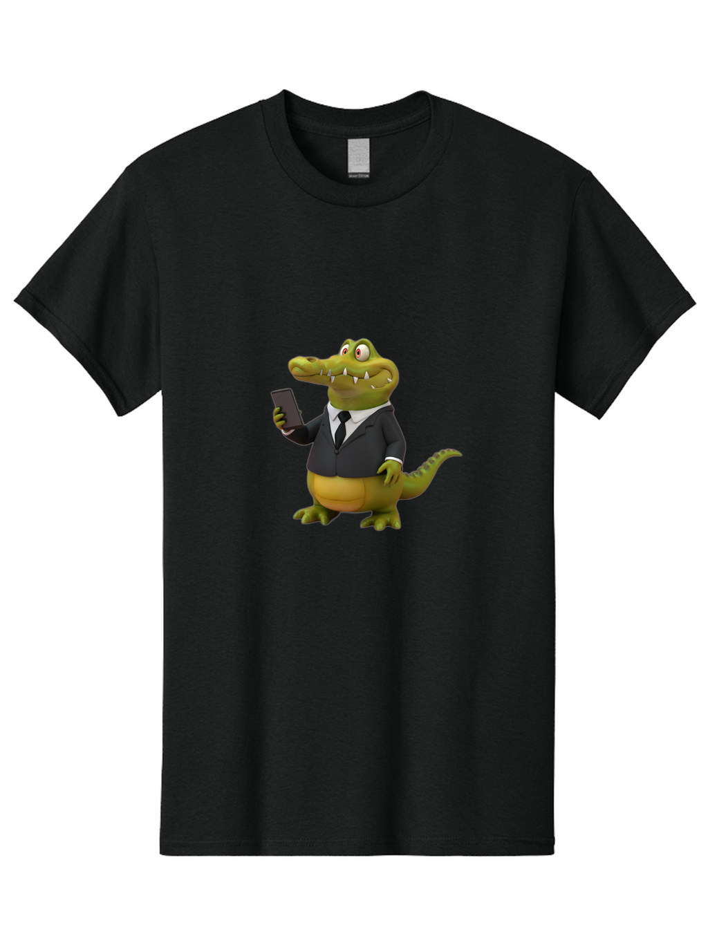 Crocodile-In-Suit-3 Men'S Graphic Tee, 100% Cotton, Comfortable Casual Summer Wear, Machine Washable, Vintage Camera, Old Camera, Antique Camera, Black Camera, Classic Photography, Photography Equipment, Nostalgic Device, Film Camera, Bak327
