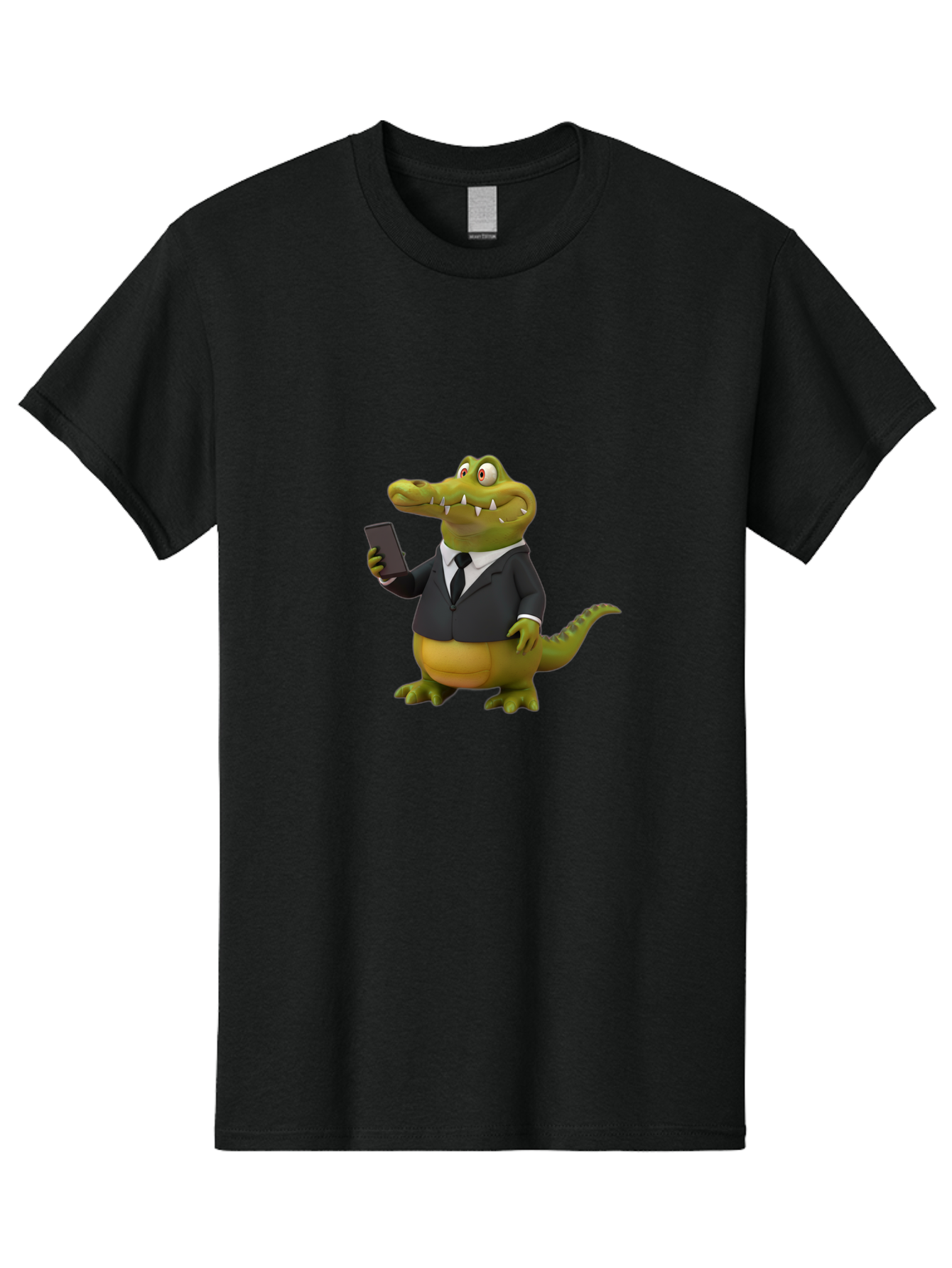 Crocodile-In-Suit-3 Men'S Graphic Tee, 100% Cotton, Comfortable Casual Summer Wear, Machine Washable, Vintage Camera, Old Camera, Antique Camera, Black Camera, Classic Photography, Photography Equipment, Nostalgic Device, Film Camera, Bak327