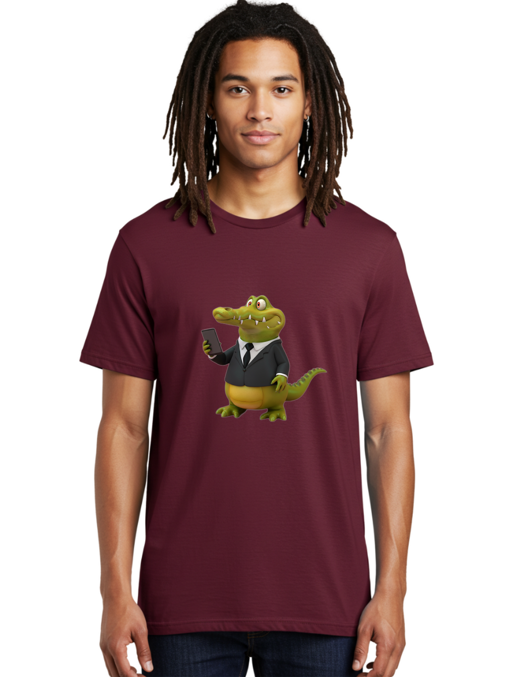 Crocodile-In-Suit-3 Men'S Graphic Tee, 100% Cotton, Comfortable Casual Summer Wear, Machine Washable, Vintage Camera, Old Camera, Antique Camera, Black Camera, Classic Photography, Photography Equipment, Nostalgic Device, Film Camera, Bak327