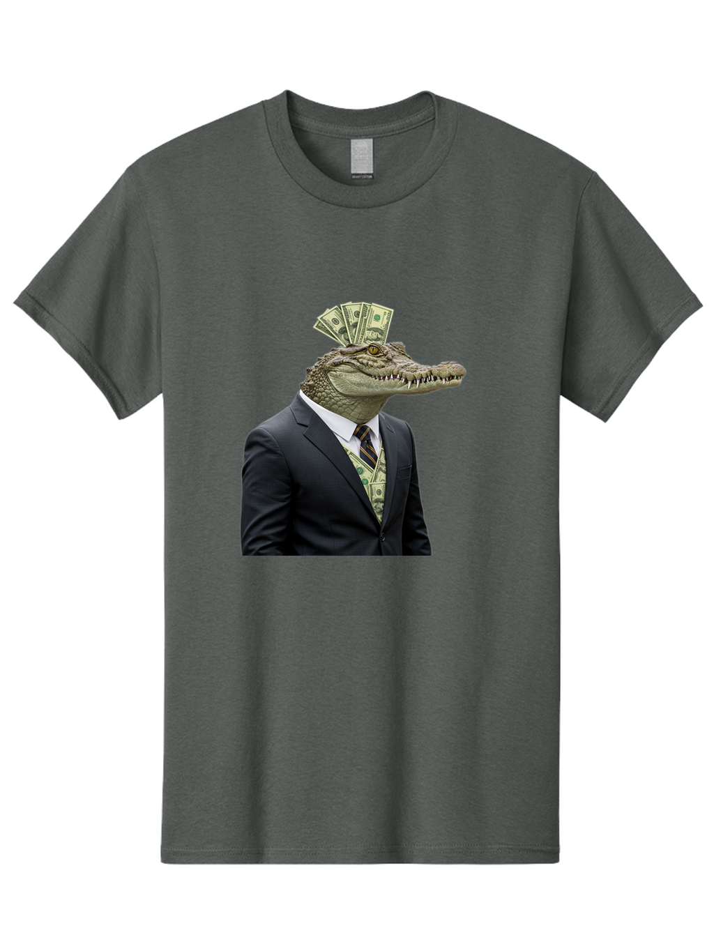 Crocodile-In-Suit-4 Men'S Graphic Tee, 100% Cotton, Comfortable Casual Summer Wear, Machine Washable, Vintage Camera, Old Camera, Antique Camera, Black Camera, Classic Photography, Photography Equipment, Nostalgic Device, Film Camera, Bak328