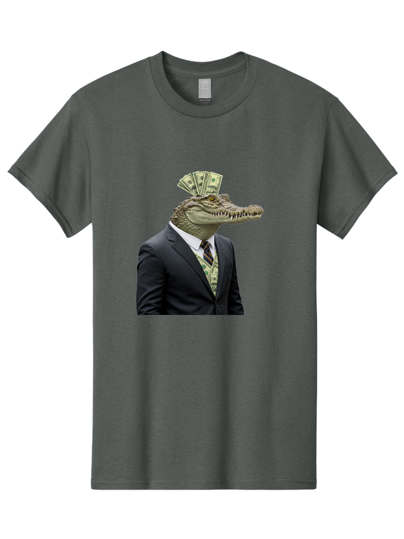 Crocodile-In-Suit-4 Men'S Graphic Tee, 100% Cotton, Comfortable Casual Summer Wear, Machine Washable, Vintage Camera, Old Camera, Antique Camera, Black Camera, Classic Photography, Photography Equipment, Nostalgic Device, Film Camera, Bak328