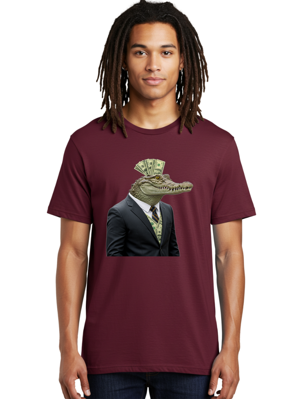Crocodile-In-Suit-4 Men'S Graphic Tee, 100% Cotton, Comfortable Casual Summer Wear, Machine Washable, Vintage Camera, Old Camera, Antique Camera, Black Camera, Classic Photography, Photography Equipment, Nostalgic Device, Film Camera, Bak328