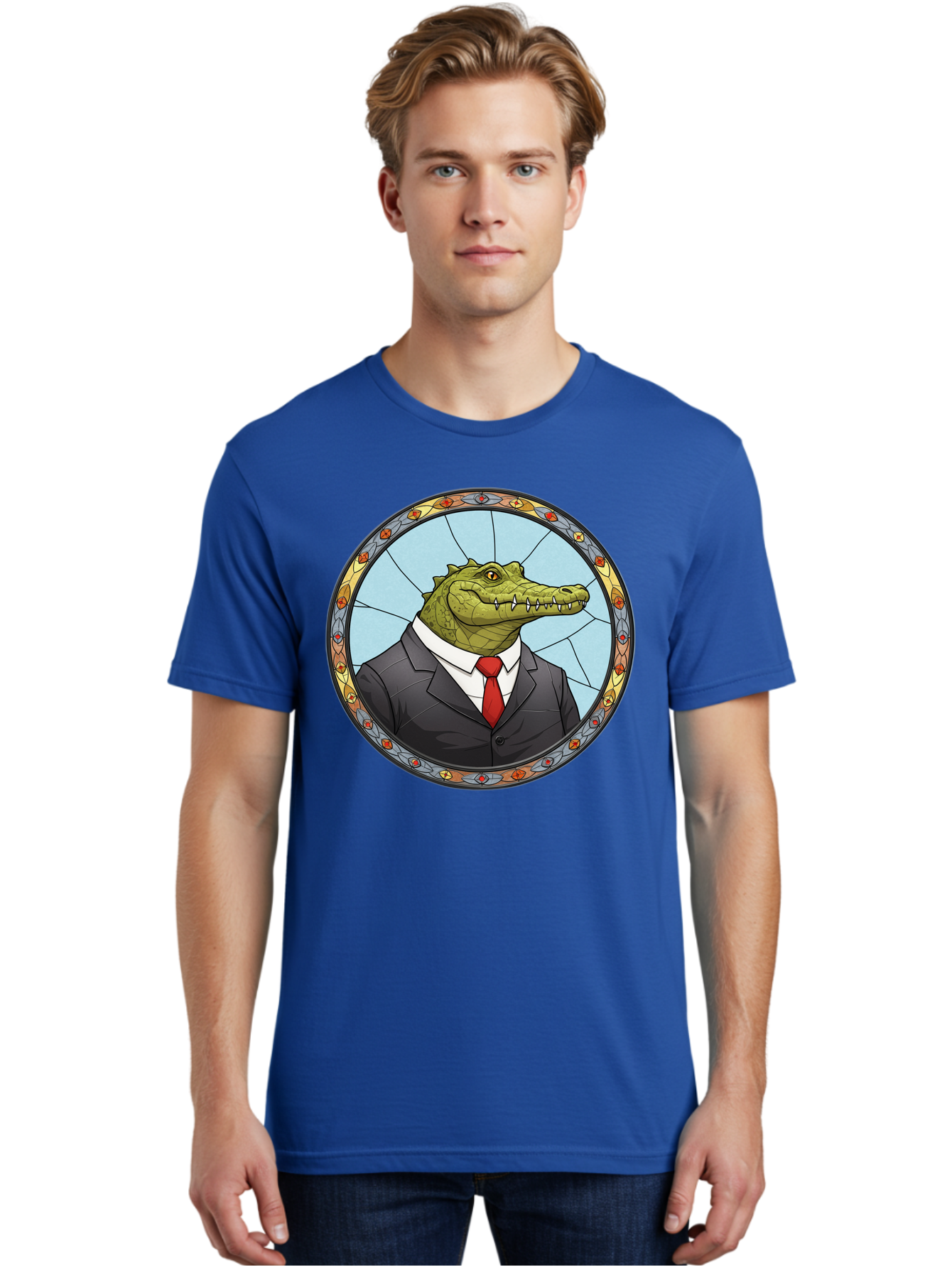 Crocodile-In-Suit-5 Men'S Graphic Tee, 100% Cotton, Comfortable Casual Summer Wear, Machine Washable, Vintage Camera, Old Camera, Antique Camera, Black Camera, Classic Photography, Photography Equipment, Nostalgic Device, Film Camera, Bak329