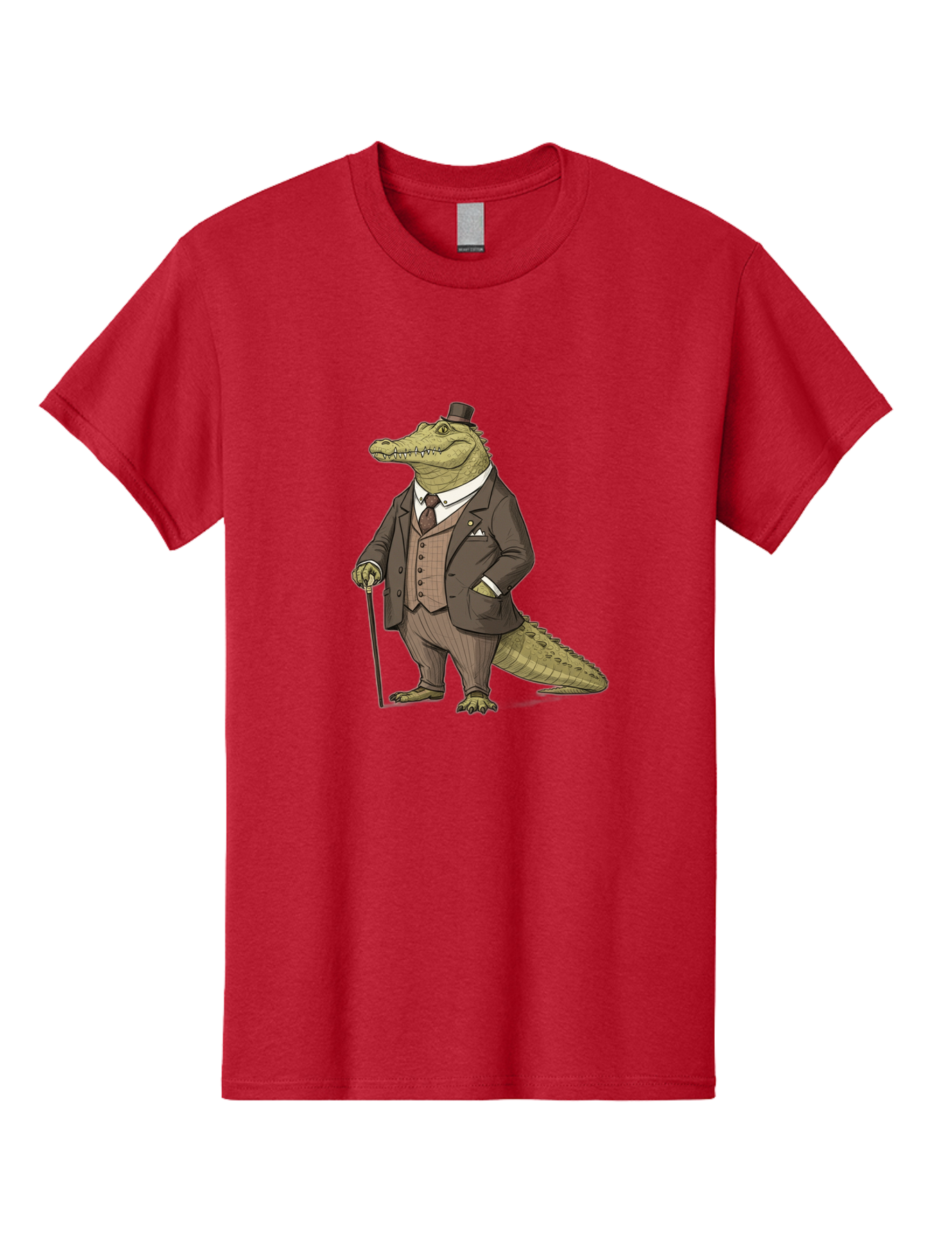 Crocodile-In-Suit-7 Men'S Graphic Tee, 100% Cotton, Comfortable Casual Summer Wear, Machine Washable, Vintage Camera, Old Camera, Antique Camera, Black Camera, Classic Photography, Photography Equipment, Nostalgic Device, Film Camera, Bak331