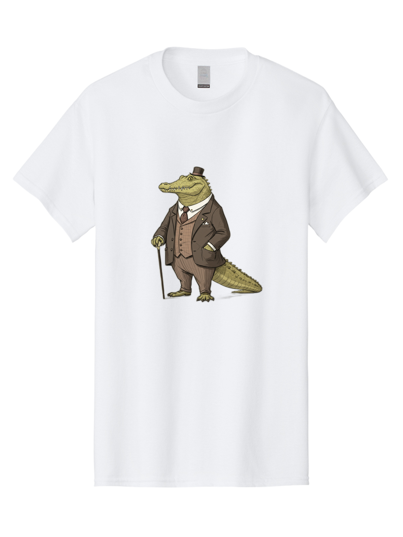 Crocodile-In-Suit-7 Men'S Graphic Tee, 100% Cotton, Comfortable Casual Summer Wear, Machine Washable, Vintage Camera, Old Camera, Antique Camera, Black Camera, Classic Photography, Photography Equipment, Nostalgic Device, Film Camera, Bak331