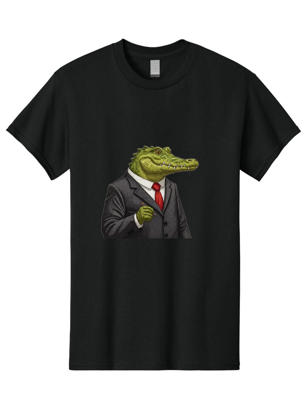 Crocodile-In-Suit-8 Men'S Graphic Tee, 100% Cotton, Comfortable Casual Summer Wear, Machine Washable, Vintage Camera, Old Camera, Antique Camera, Black Camera, Classic Photography, Photography Equipment, Nostalgic Device, Film Camera, Bak332
