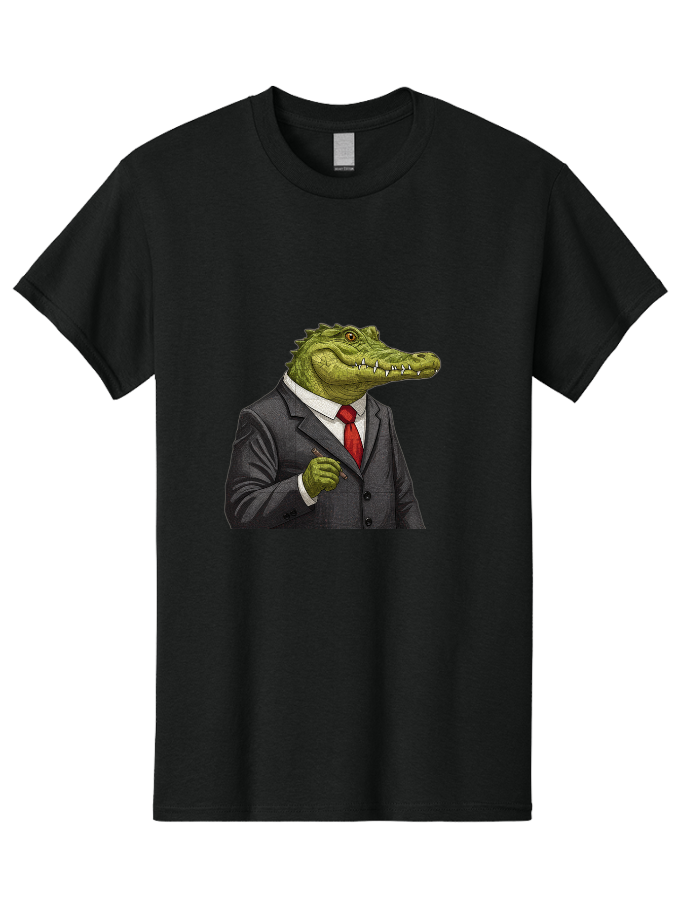 Crocodile-In-Suit-8 Men'S Graphic Tee, 100% Cotton, Comfortable Casual Summer Wear, Machine Washable, Vintage Camera, Old Camera, Antique Camera, Black Camera, Classic Photography, Photography Equipment, Nostalgic Device, Film Camera, Bak332