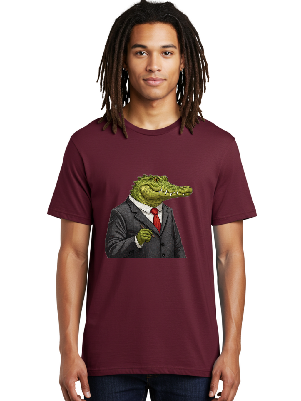Crocodile-In-Suit-8 Men'S Graphic Tee, 100% Cotton, Comfortable Casual Summer Wear, Machine Washable, Vintage Camera, Old Camera, Antique Camera, Black Camera, Classic Photography, Photography Equipment, Nostalgic Device, Film Camera, Bak332