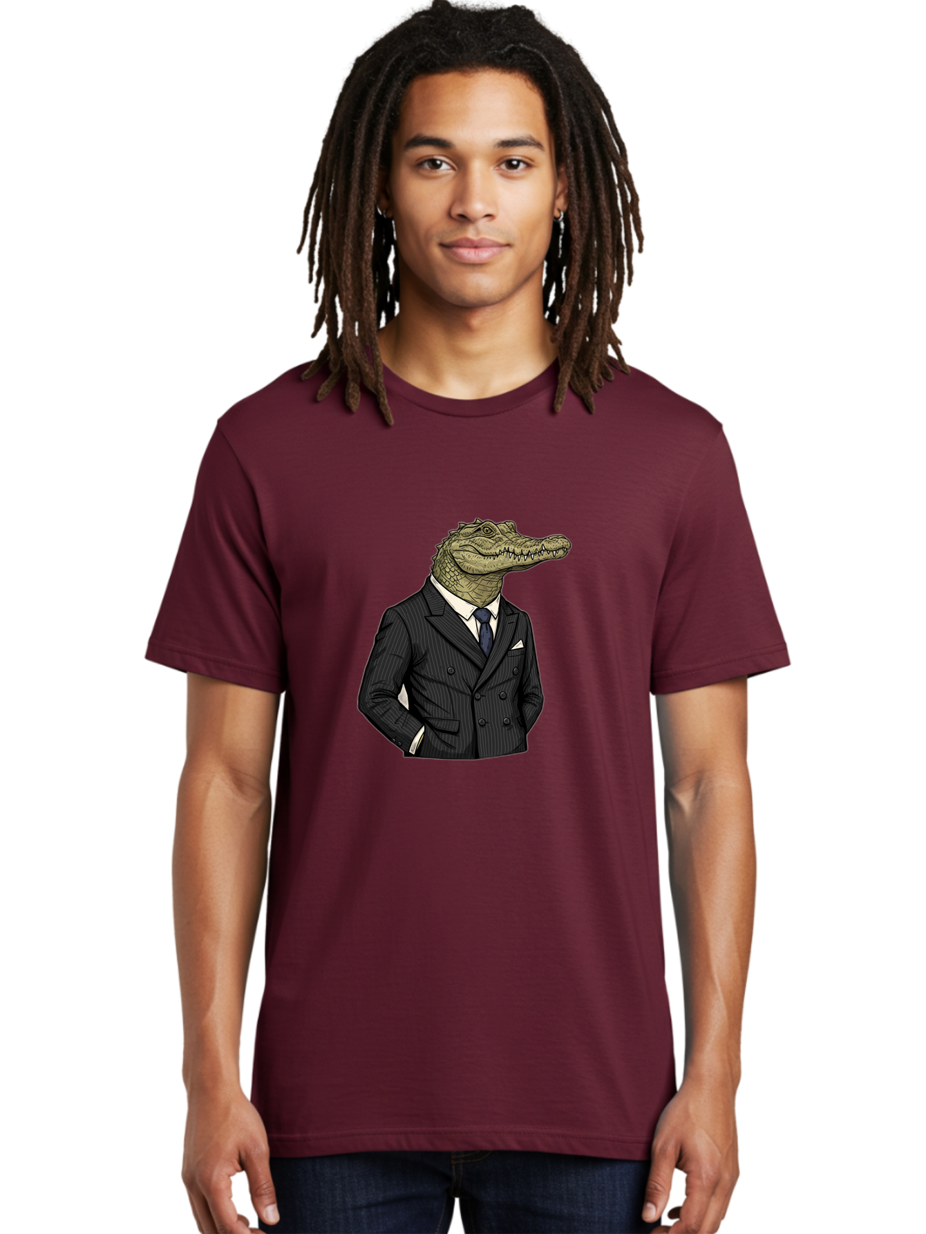 Crocodile-In-Suit-9 Men'S Graphic Tee, 100% Cotton, Comfortable Casual Summer Wear, Machine Washable, Vintage Camera, Old Camera, Antique Camera, Black Camera, Classic Photography, Photography Equipment, Nostalgic Device, Film Camera, Bak333