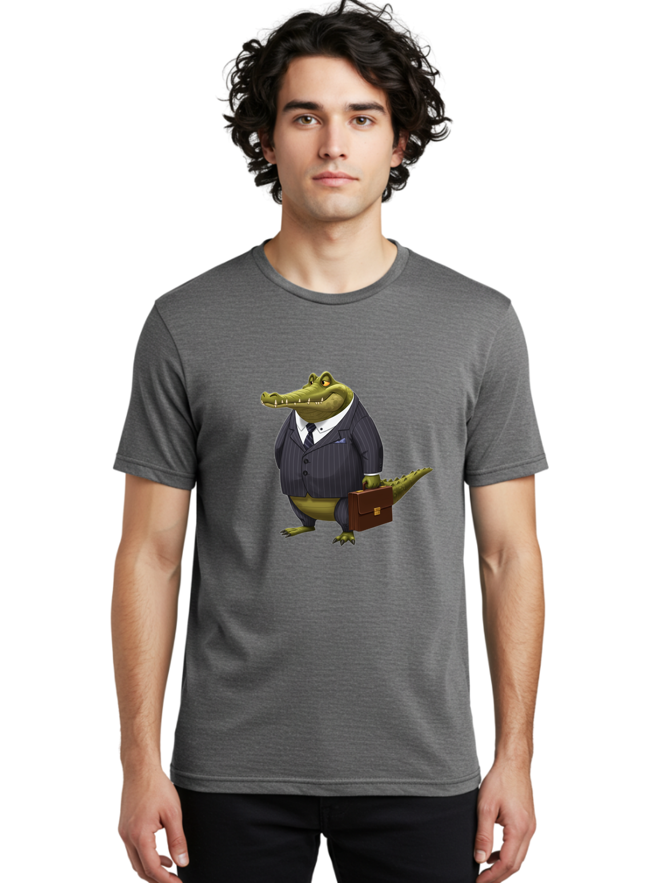 Crocodile-In-Suit Men'S Graphic Tee, 100% Cotton, Comfortable Casual Summer Wear, Machine Washable, Vintage Camera, Old Camera, Antique Camera, Black Camera, Classic Photography, Photography Equipment, Nostalgic Device, Film Camera, Camera Art Bak334
