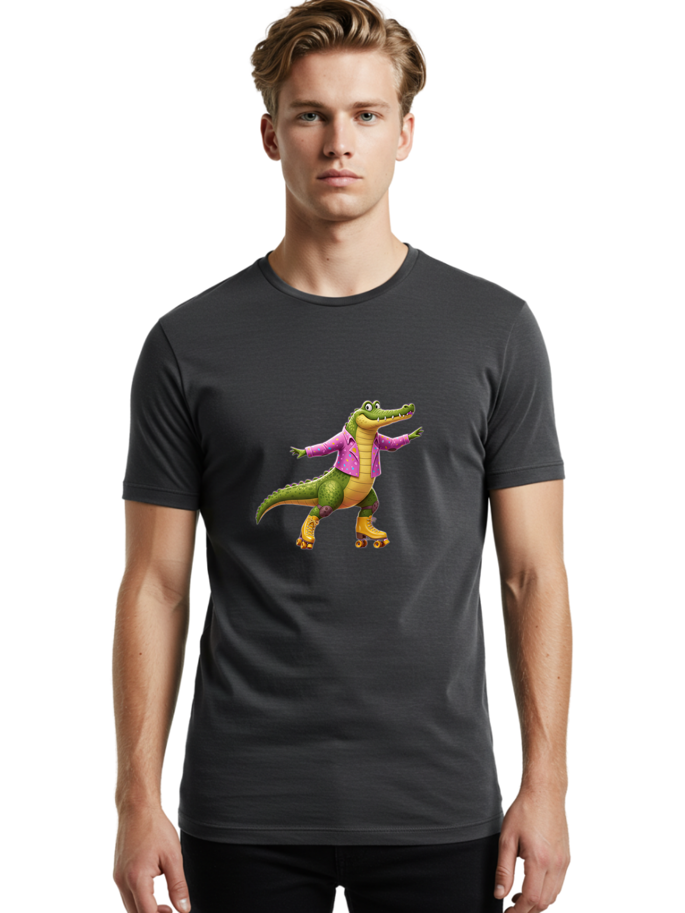 Crocodile-On-Rollerskates Men'S Graphic Tee, 100% Cotton, Comfortable Casual Summer Wear, Machine Washable, Vintage Camera, Old Camera, Antique Camera, Black Camera, Classic Photography, Photography Equipment, Nostalgic Device, Film Camera, Bak336