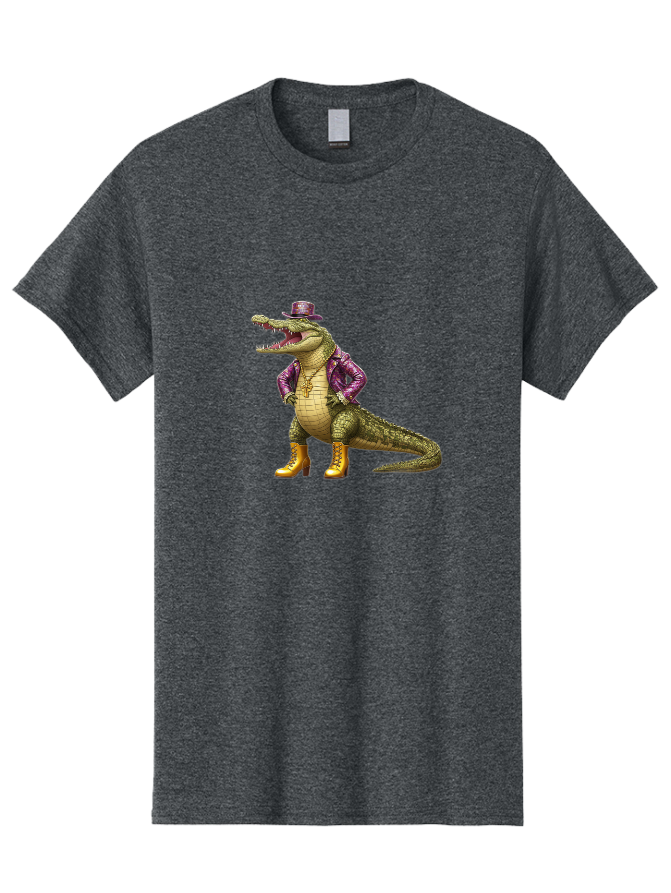 Crocodile-With-Hat-And-Jacket Men'S Graphic Tee, 100% Cotton, Comfortable Casual Summer Wear, Machine Washable, Vintage Camera, Old Camera, Antique Camera, Black Camera, Classic Photography, Photography Equipment, Nostalgic Device, Bak337