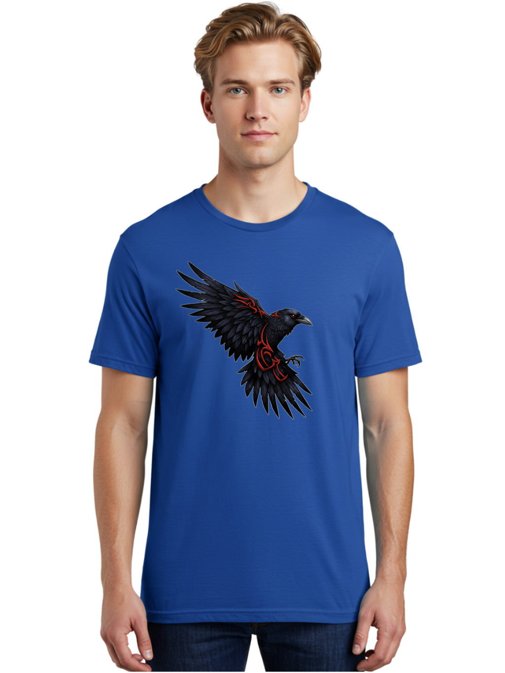 Crow-With-Tribal-Art Men'S Graphic Tee, 100% Cotton, Comfortable Casual Summer Wear, Machine Washable, Vintage Camera, Old Camera, Antique Camera, Black Camera, Classic Photography, Photography Equipment, Nostalgic Device, Film Camera, Bak339
