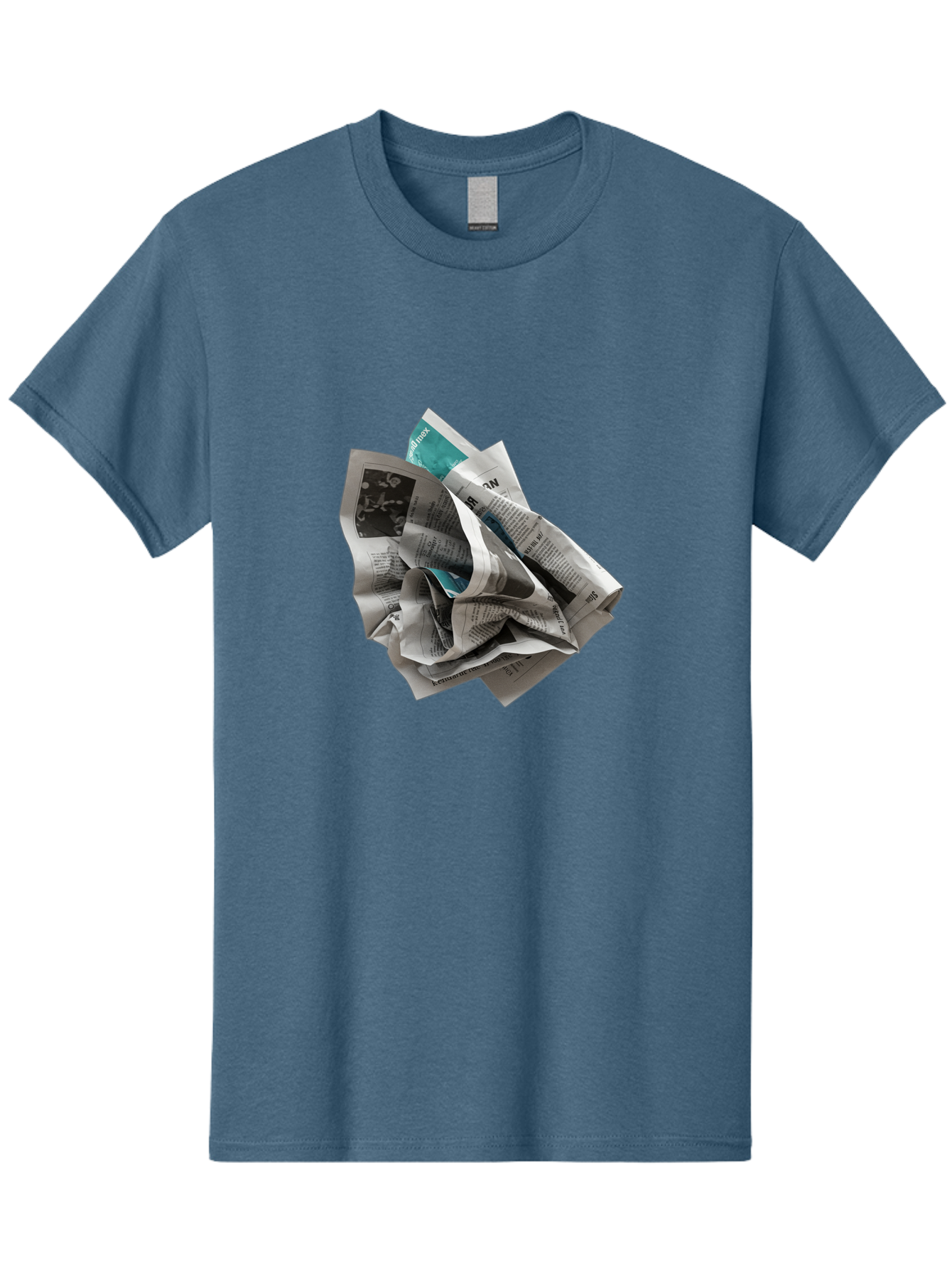 Crumpled-Newspaper-2 Men'S Graphic Tee, 100% Cotton, Comfortable Casual Summer Wear, Machine Washable, Vintage Camera, Old Camera, Antique Camera, Black Camera, Classic Photography, Photography Equipment, Nostalgic Device, Film Camera, Bak342