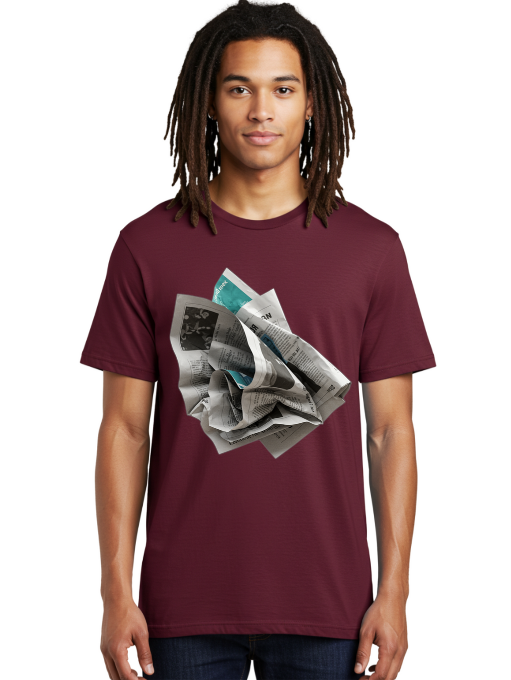 Crumpled-Newspaper-2 Men'S Graphic Tee, 100% Cotton, Comfortable Casual Summer Wear, Machine Washable, Vintage Camera, Old Camera, Antique Camera, Black Camera, Classic Photography, Photography Equipment, Nostalgic Device, Film Camera, Bak342