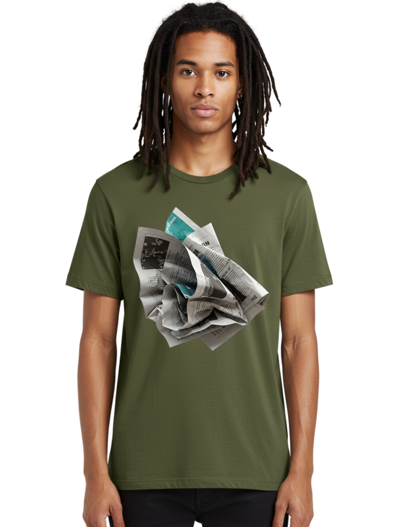 Crumpled-Newspaper-2 Men'S Graphic Tee, 100% Cotton, Comfortable Casual Summer Wear, Machine Washable, Vintage Camera, Old Camera, Antique Camera, Black Camera, Classic Photography, Photography Equipment, Nostalgic Device, Film Camera, Bak342