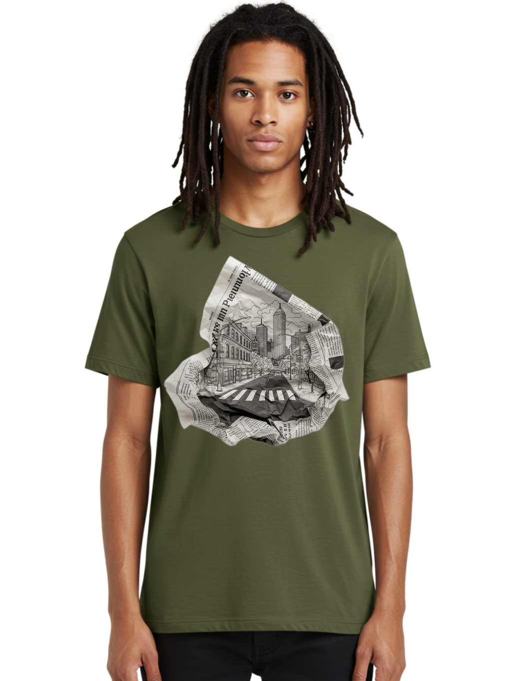 Crumpled-Newspaper-3 Men'S Graphic Tee, 100% Cotton, Comfortable Casual Summer Wear, Machine Washable, Vintage Camera, Old Camera, Antique Camera, Black Camera, Classic Photography, Photography Equipment, Nostalgic Device, Film Camera, Bak343