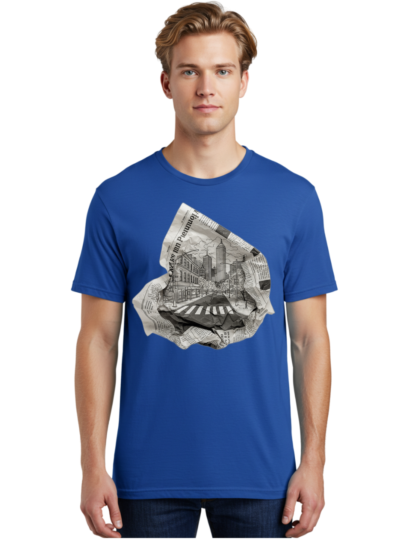 Crumpled-Newspaper-3 Men'S Graphic Tee, 100% Cotton, Comfortable Casual Summer Wear, Machine Washable, Vintage Camera, Old Camera, Antique Camera, Black Camera, Classic Photography, Photography Equipment, Nostalgic Device, Film Camera, Bak343