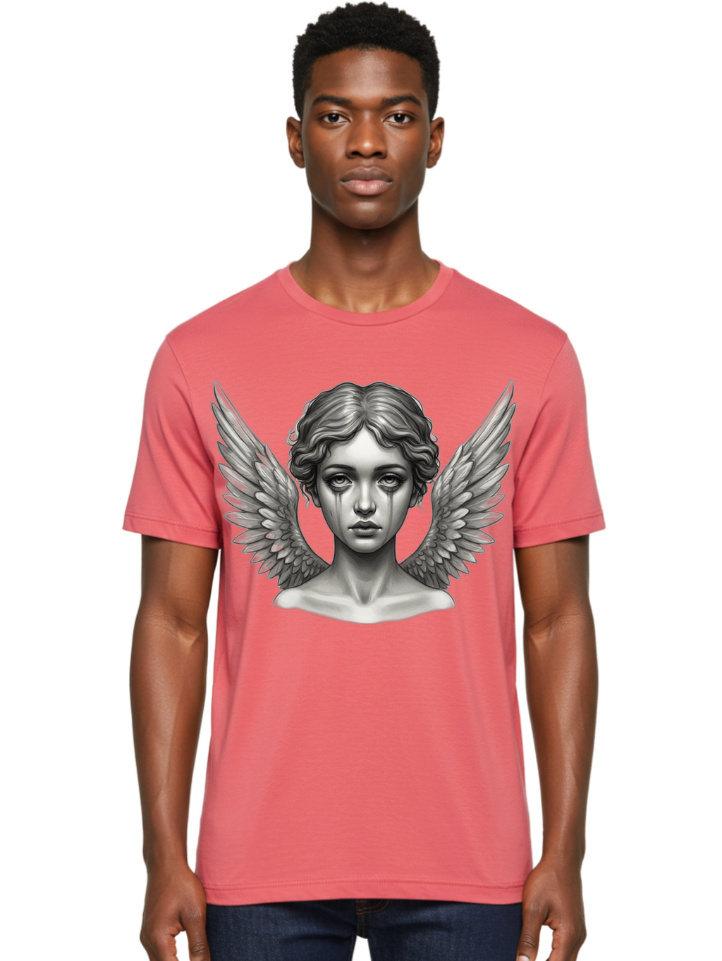 Crying-Angel-Statue Men'S Graphic Tee, 100% Cotton, Comfortable Casual Summer Wear, Machine Washable, Vintage Camera, Old Camera, Antique Camera, Black Camera, Classic Photography, Photography Equipment, Nostalgic Device, Film Camera, Bak345