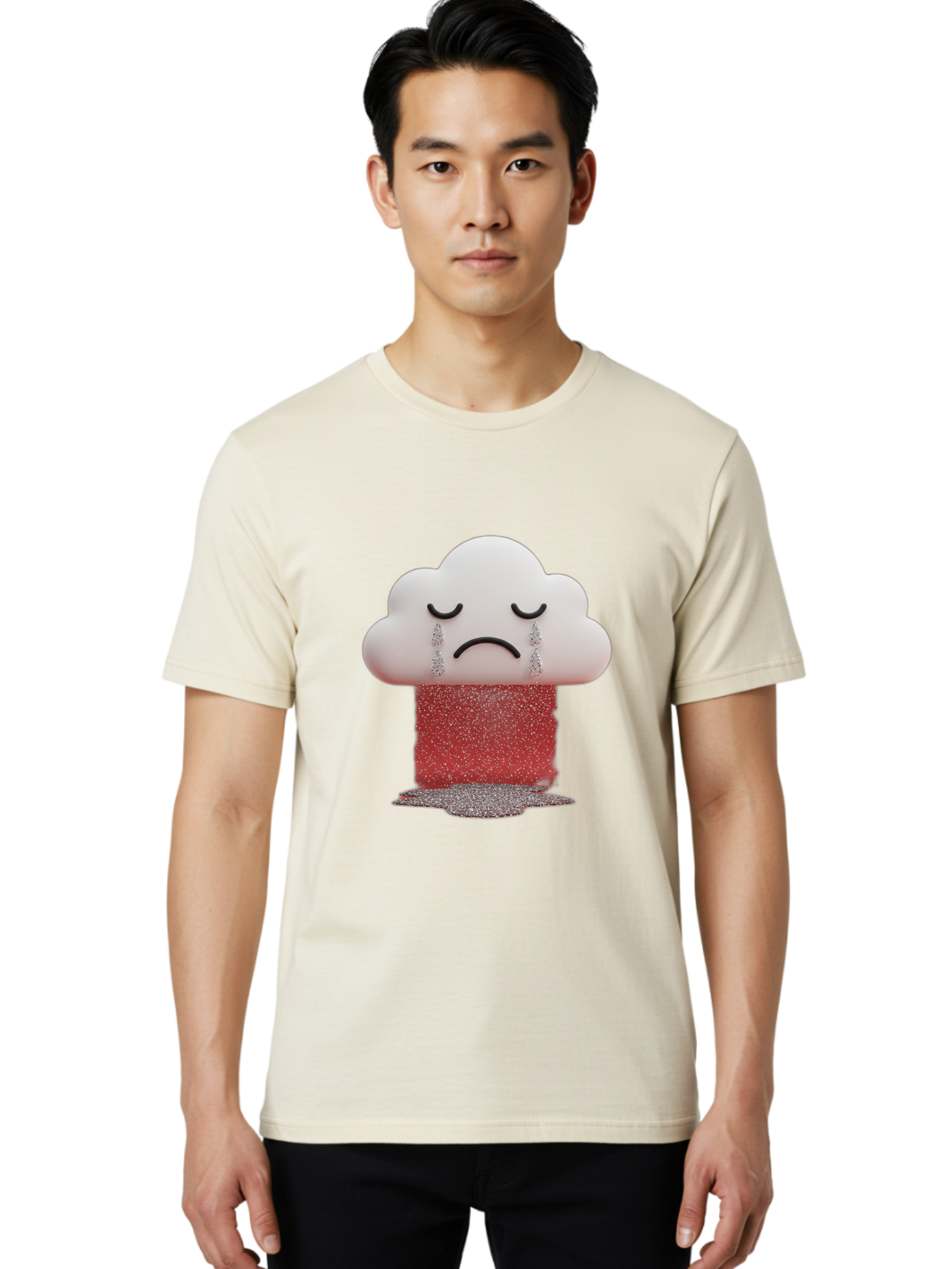 Crying-Cloud-1 Men'S Graphic Tee, 100% Cotton, Comfortable Casual Summer Wear, Machine Washable, Vintage Camera, Old Camera, Antique Camera, Black Camera, Classic Photography, Photography Equipment, Nostalgic Device, Film Camera, Camera Art Bak348