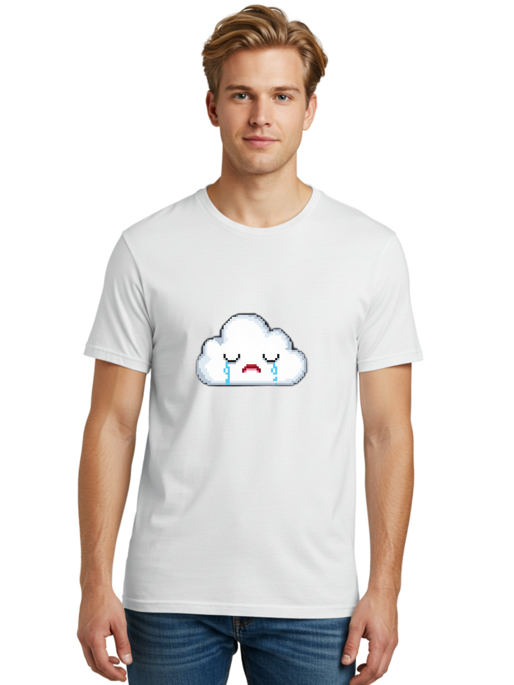 Crying-Cloud-2 Men'S Graphic Tee, 100% Cotton, Comfortable Casual Summer Wear, Machine Washable, Vintage Camera, Old Camera, Antique Camera, Black Camera, Classic Photography, Photography Equipment, Nostalgic Device, Film Camera, Camera Art Bak349