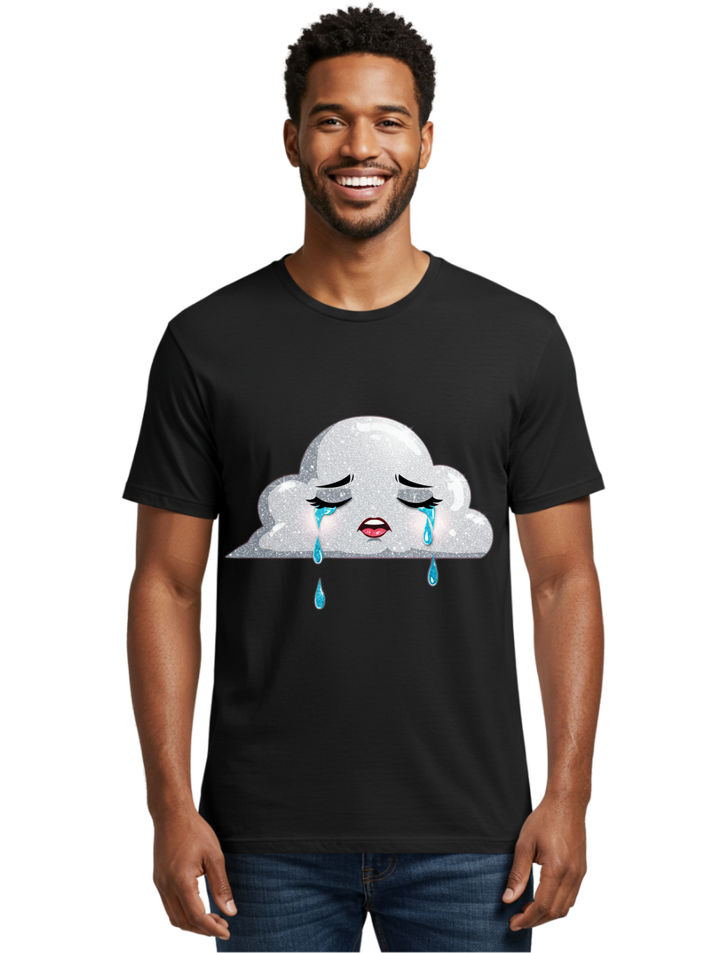 Crying-Cloud-3 Men'S Graphic Tee, 100% Cotton, Comfortable Casual Summer Wear, Machine Washable, Vintage Camera, Old Camera, Antique Camera, Black Camera, Classic Photography, Photography Equipment, Nostalgic Device, Film Camera, Camera Art Bak350